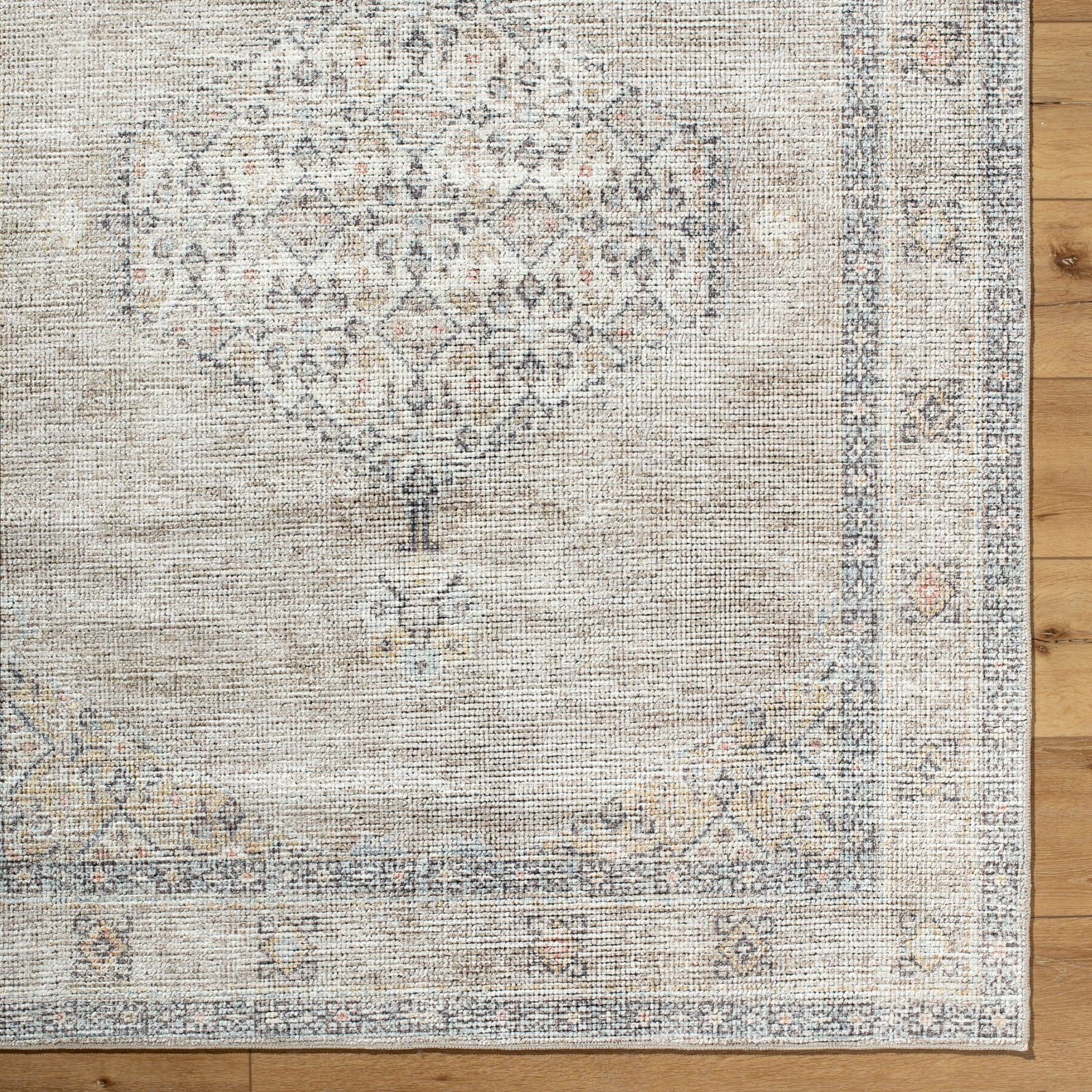 Lila Becki Owens Vintage Traditional Vintage Boho Brown & Off White Polyester Rug 200x275cm - colour swatch