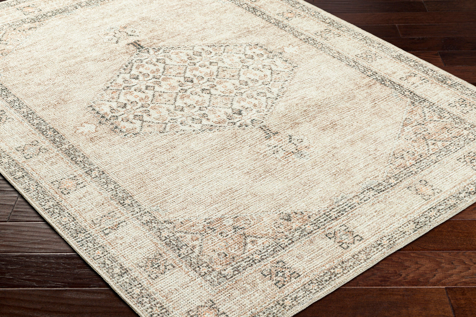 Lila Becki Owens Vintage Traditional Vintage Boho Pink & Off White Polyester Rug 120x170cm - corner detail