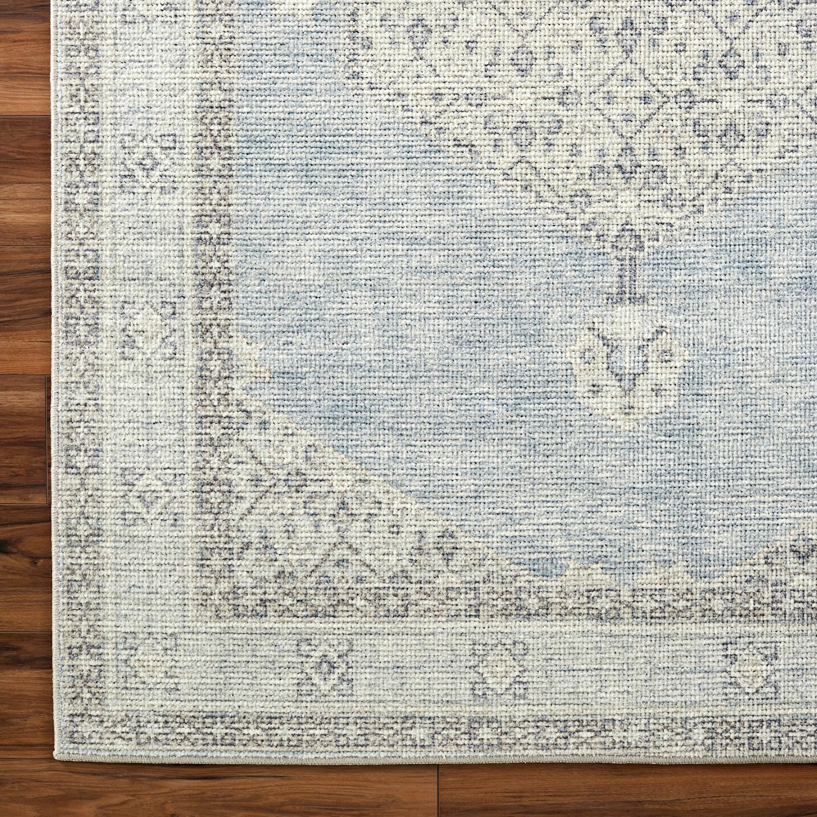 Lila Becki Owens Vintage Traditional Vintage Boho Blue & Denim Polyester Rug 200x275cm - corner detail