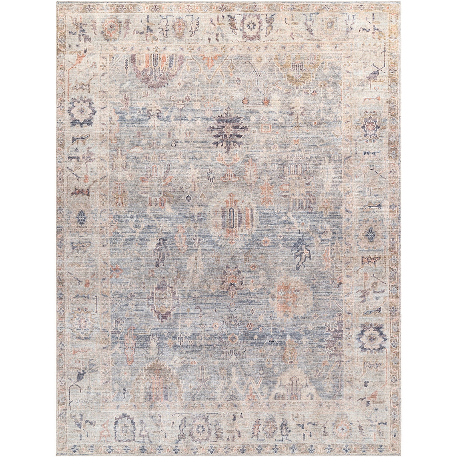Marlene Becki Owens Vintage Traditional Vintage Boho Grey & Pale Blue Polyester Rug 117x170cm - product image