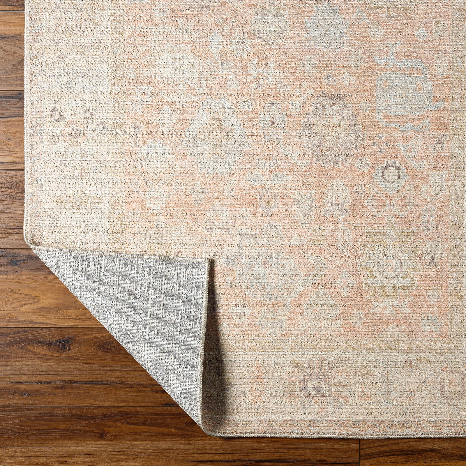 Marlene Becki Owens Vintage Traditional Vintage Boho Pink & Dusty Pink Polyester Rug 117x170cm - folded detail