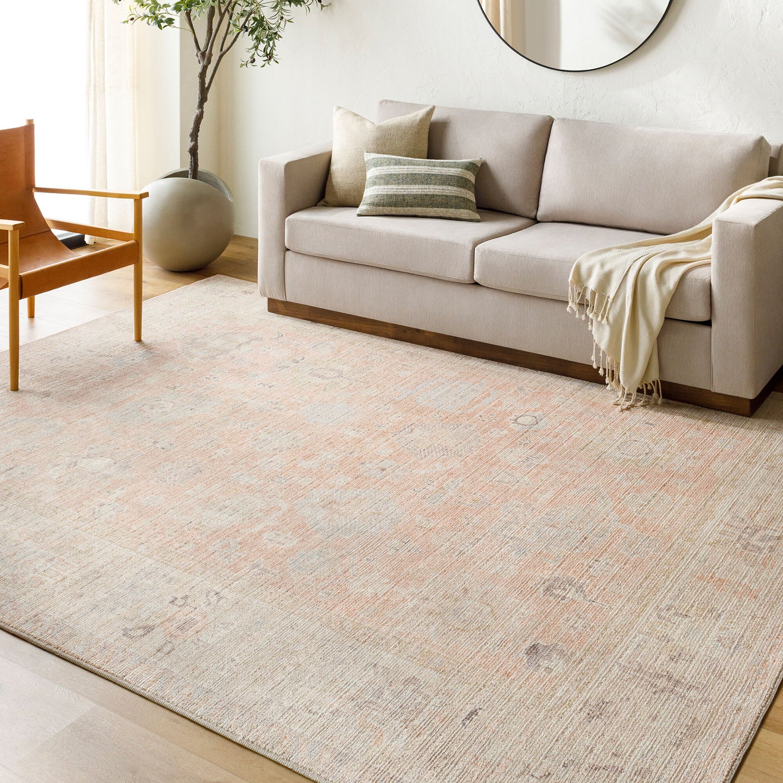 Marlene Becki Owens Vintage Traditional Vintage Boho Pink & Dusty Pink Polyester Rug 117x170cm - room setting