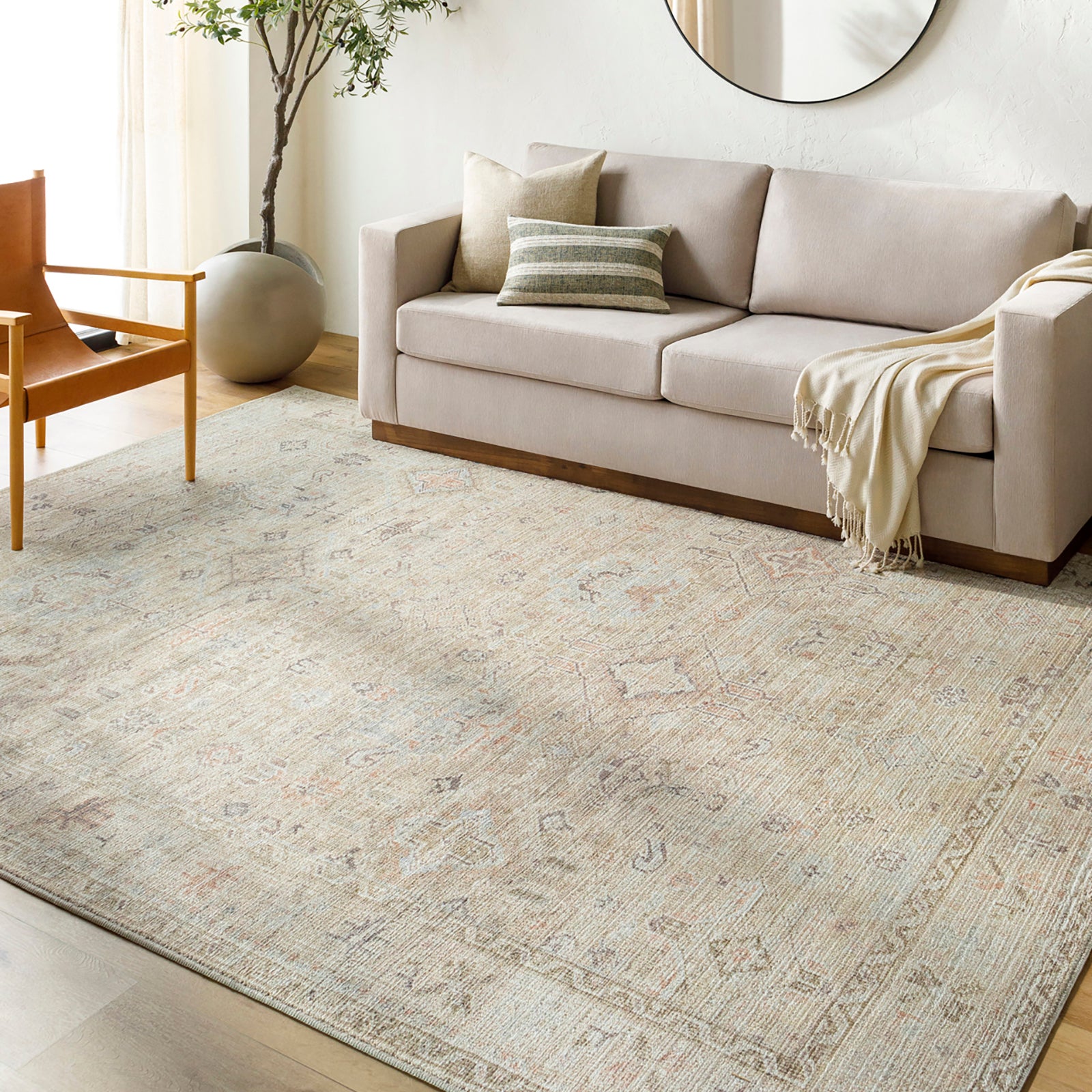 Marlene Becki Owens Vintage Traditional Vintage Boho Brown & Ivory Polyester Rug 117x170cm - room setting