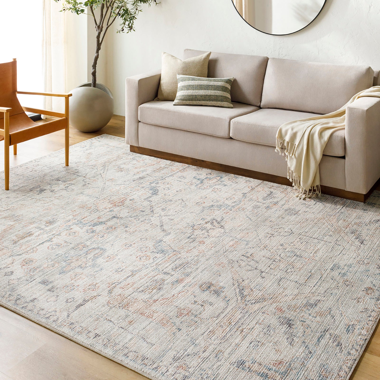 Marlene Becki Owens Vintage Traditional Vintage Boho Natural & Cream Polyester Rug 198x275cm - room setting