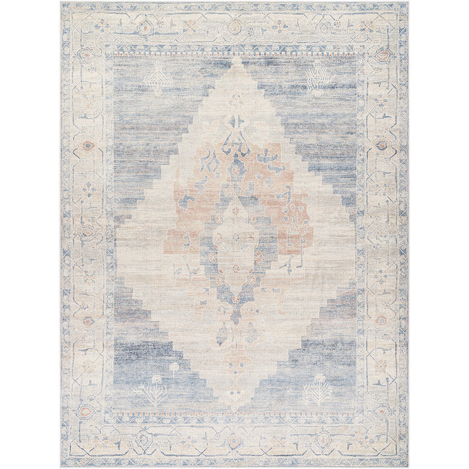Luca Becki Owens Vintage Traditional Vintage Boho Blue & Denim Polyester Rug 200x275cm - product image