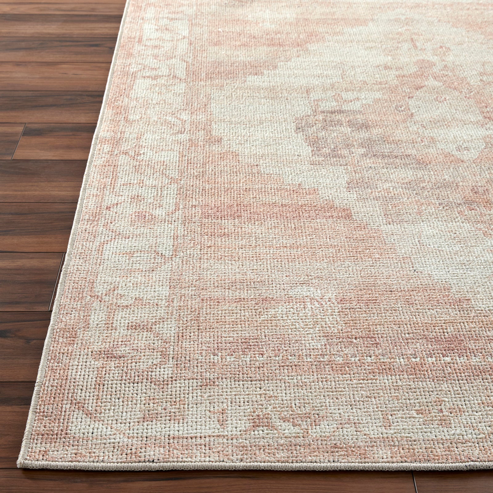 Luca Becki Owens Vintage Traditional Vintage Boho Brown & Ivory Polyester Rug 160x213cm - reverse roll detail