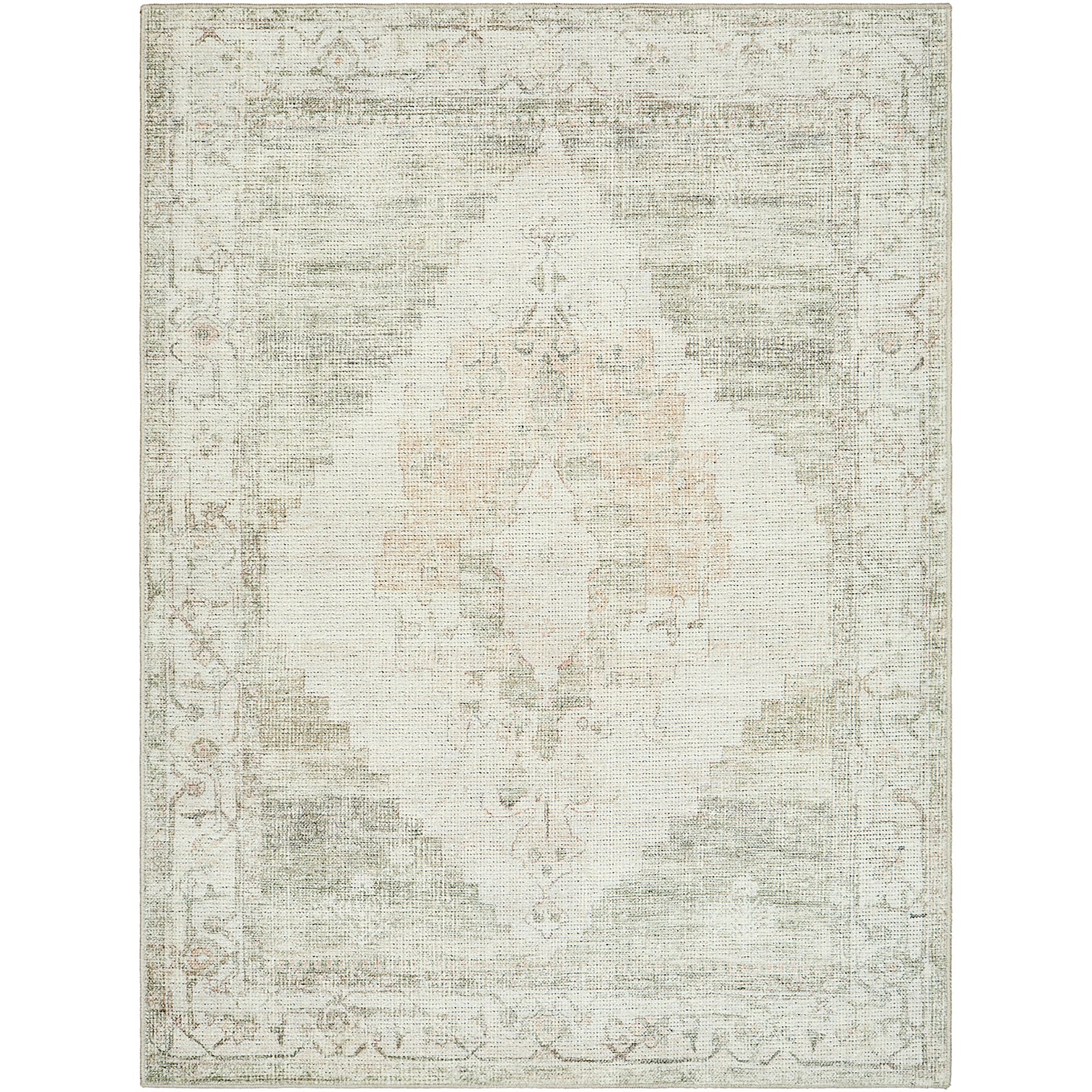 Luca Becki Owens Vintage Traditional Vintage Boho Green & Ivory Polyester Rug 120x170cm - product image