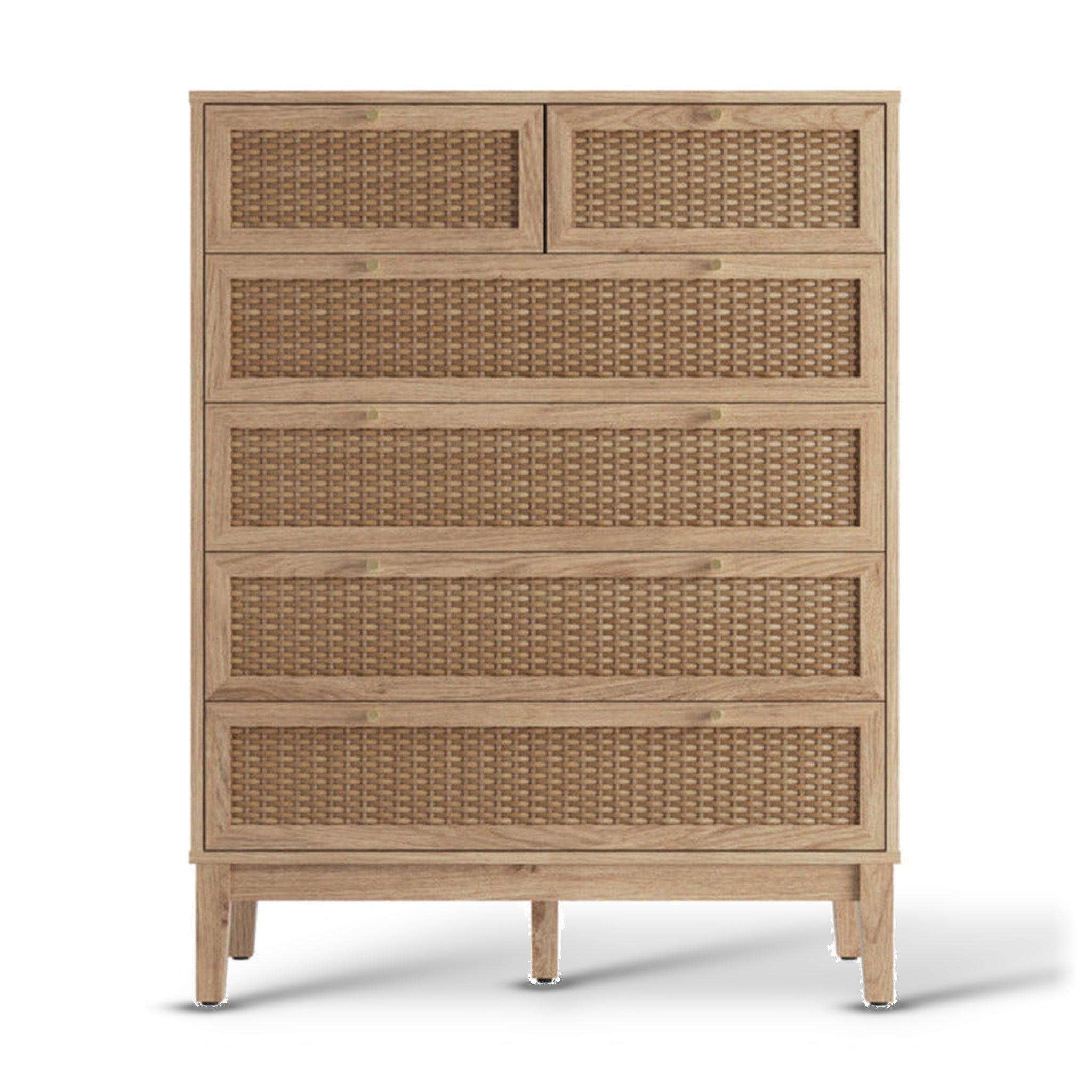 Bordeaux Boho Natural Wood & Rattan Chest of Drawers
