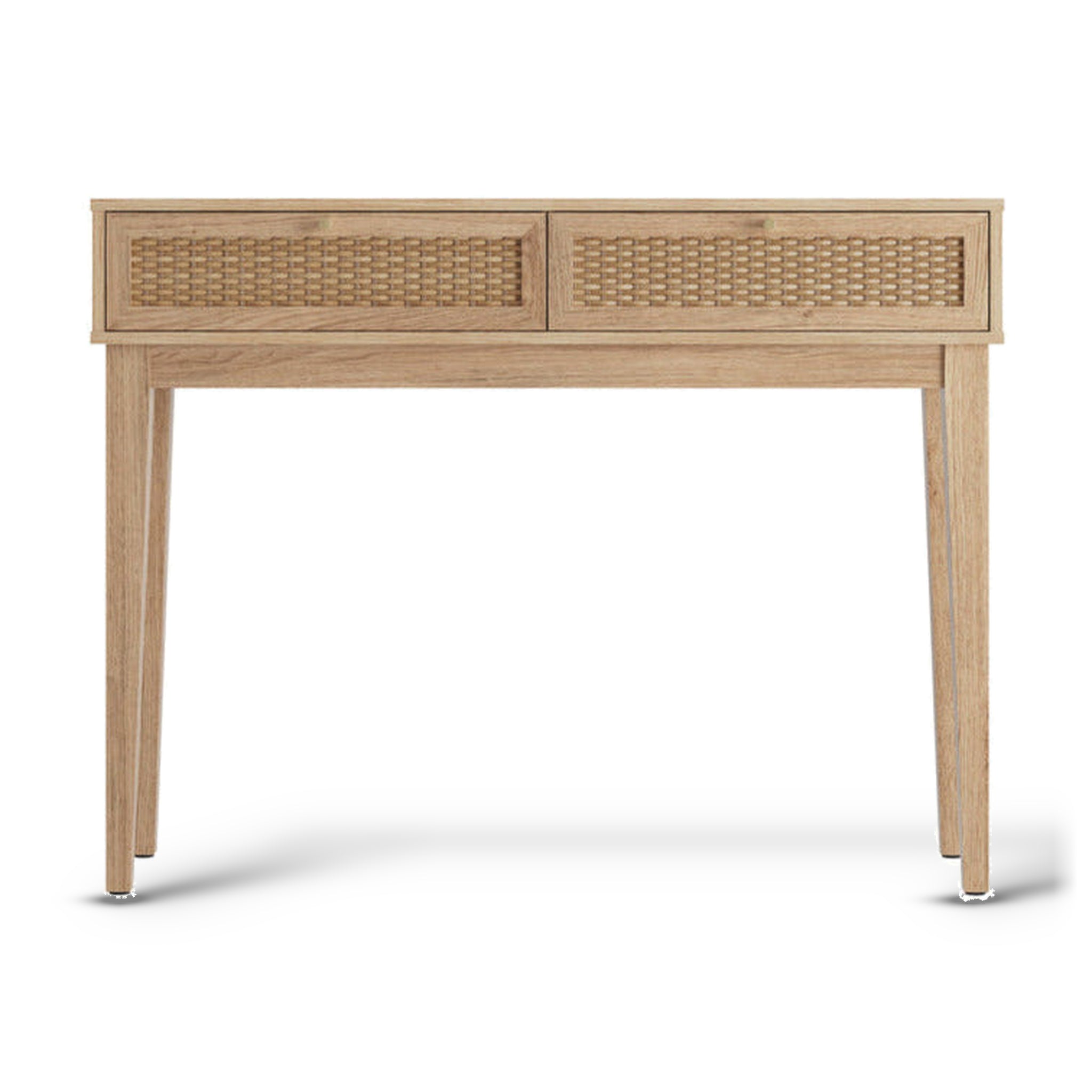 Bordeaux Boho Natural Wood & Rattan Console Table Desk