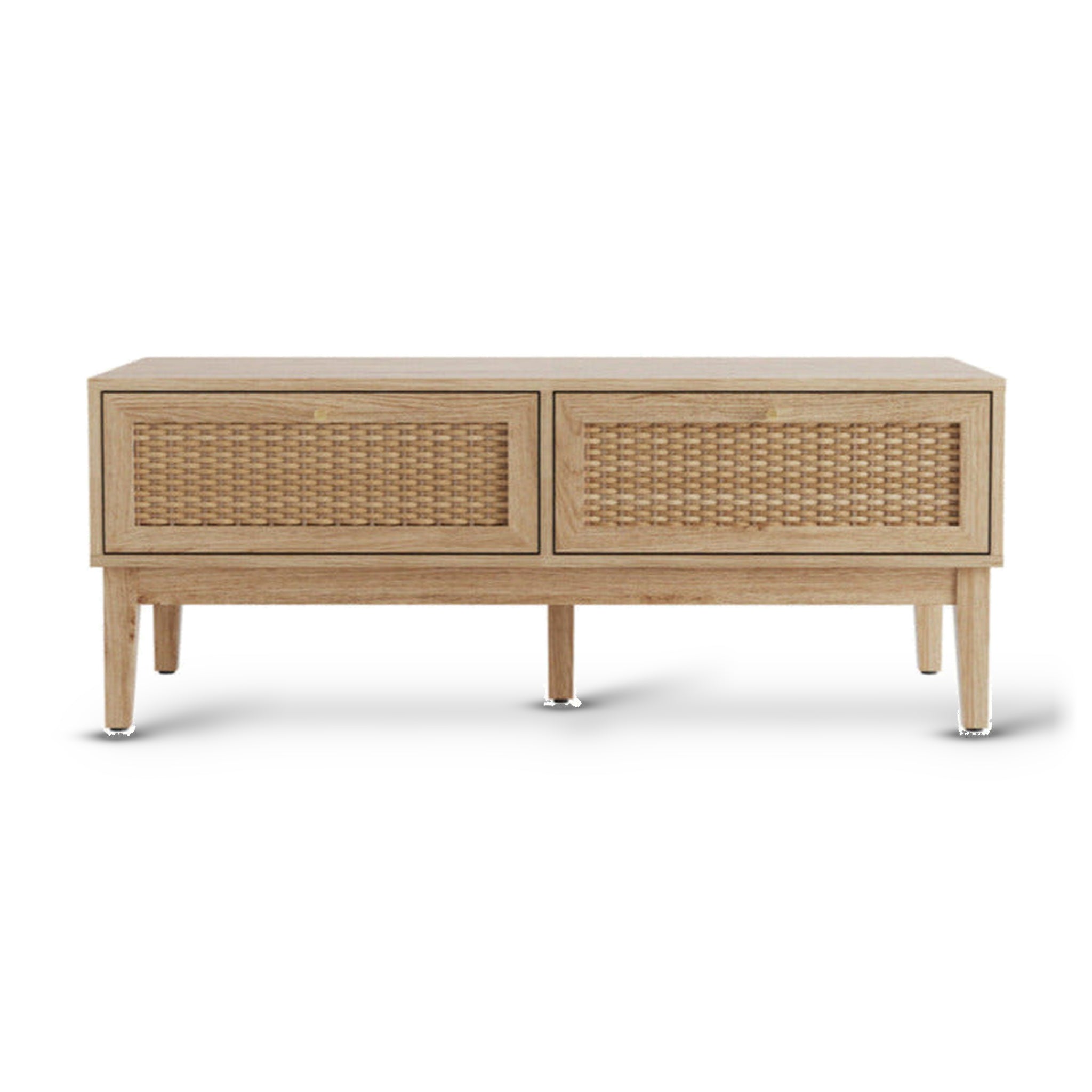 Bordeaux Boho Natural Wood & Rattan Rectangle Coffee Table