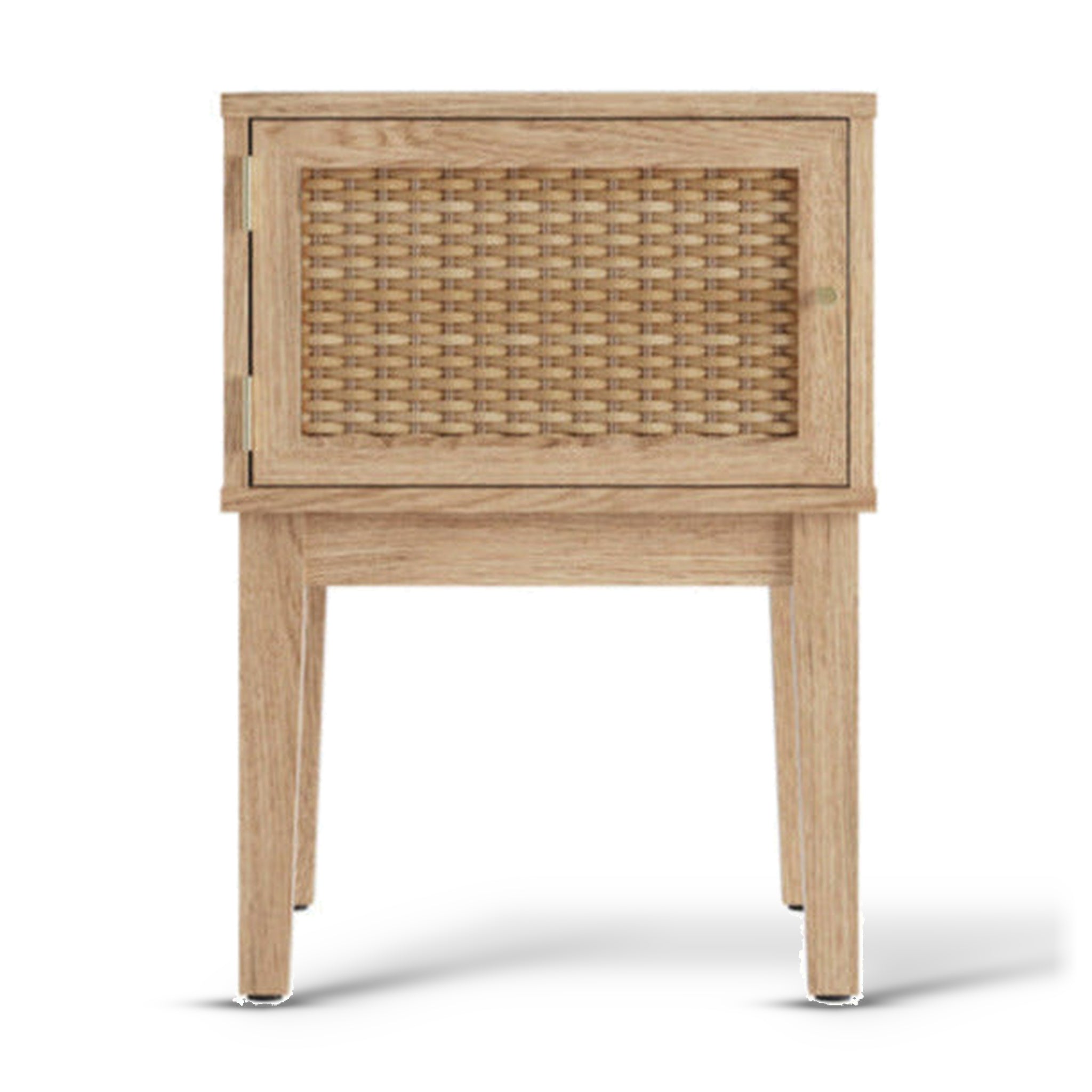 Bordeaux Boho Natural Wood & Rattan Square Side Table