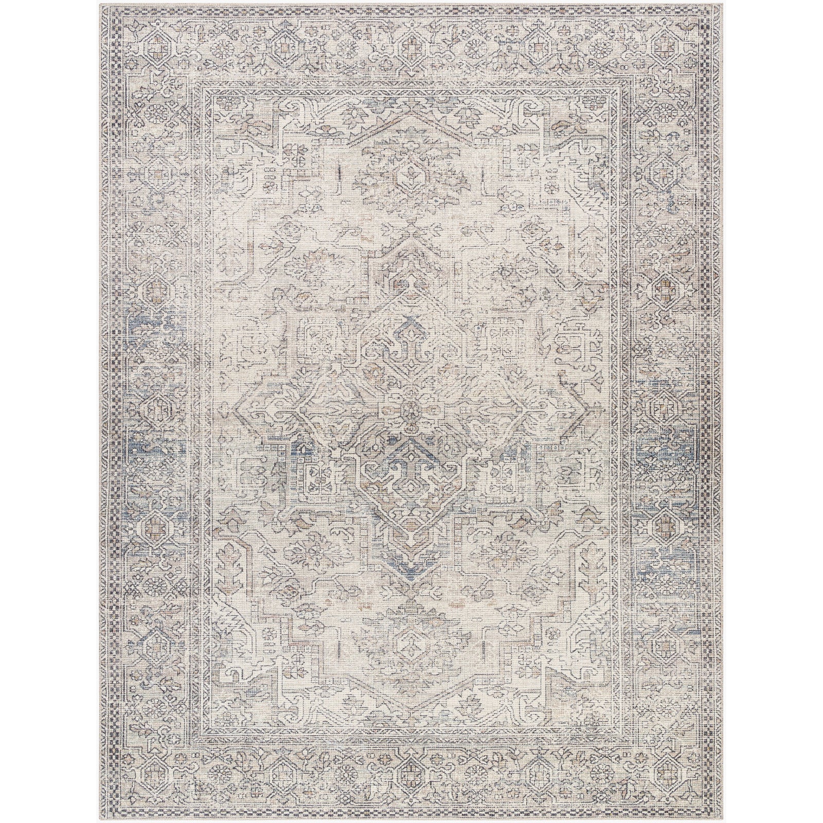 Margot Becki Owens Vintage Traditional Vintage Boho Blue & White Polyester Rug 120x170cm - product image