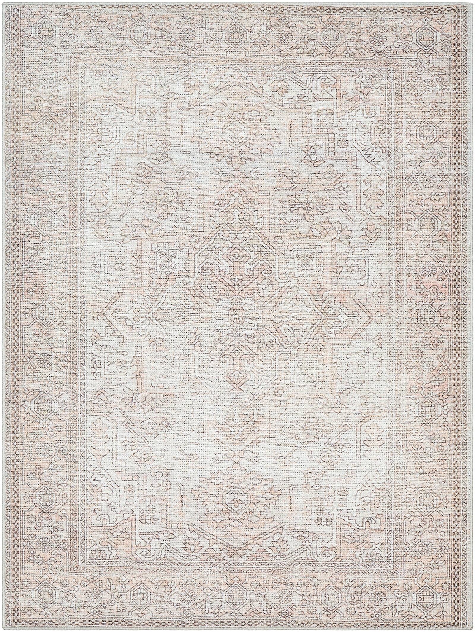 Margot Becki Owens Vintage Traditional Vintage Boho Pink & Tan Polyester Rug 120x170cm - product image