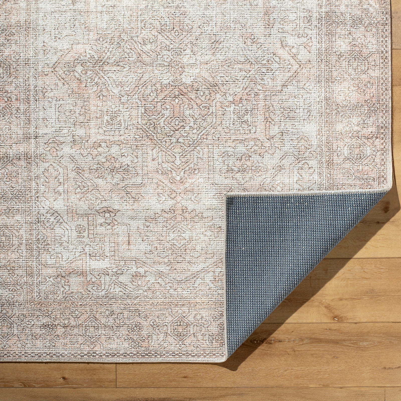 Margot Becki Owens Vintage Traditional Vintage Boho Pink & Tan Polyester Rug 160x213cm - folded detail
