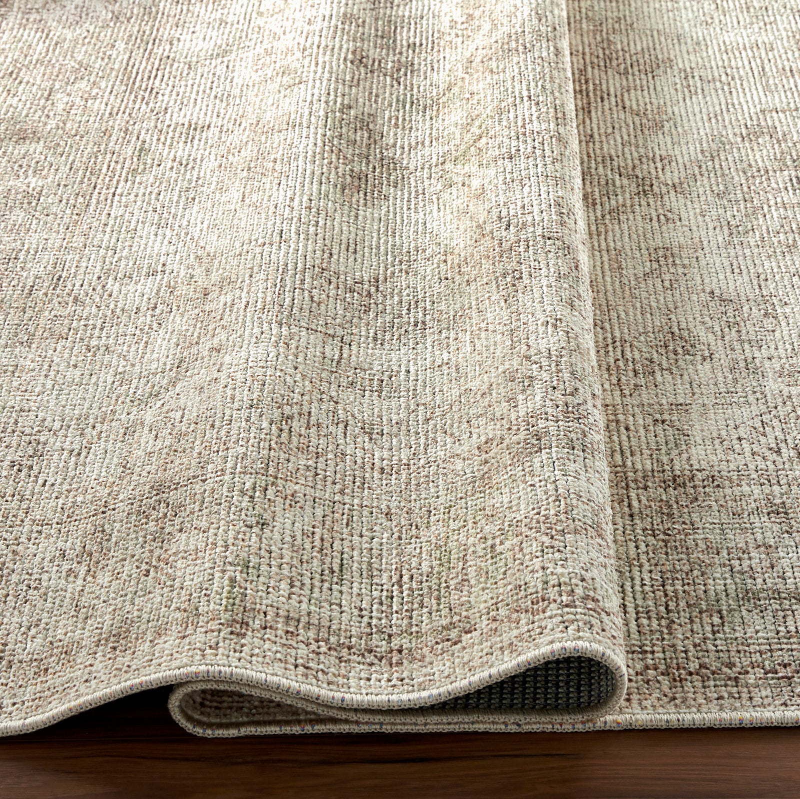 Margot Becki Owens Vintage Traditional Vintage Boho Green & Off White Polyester Rug 120x170cm - folded detail