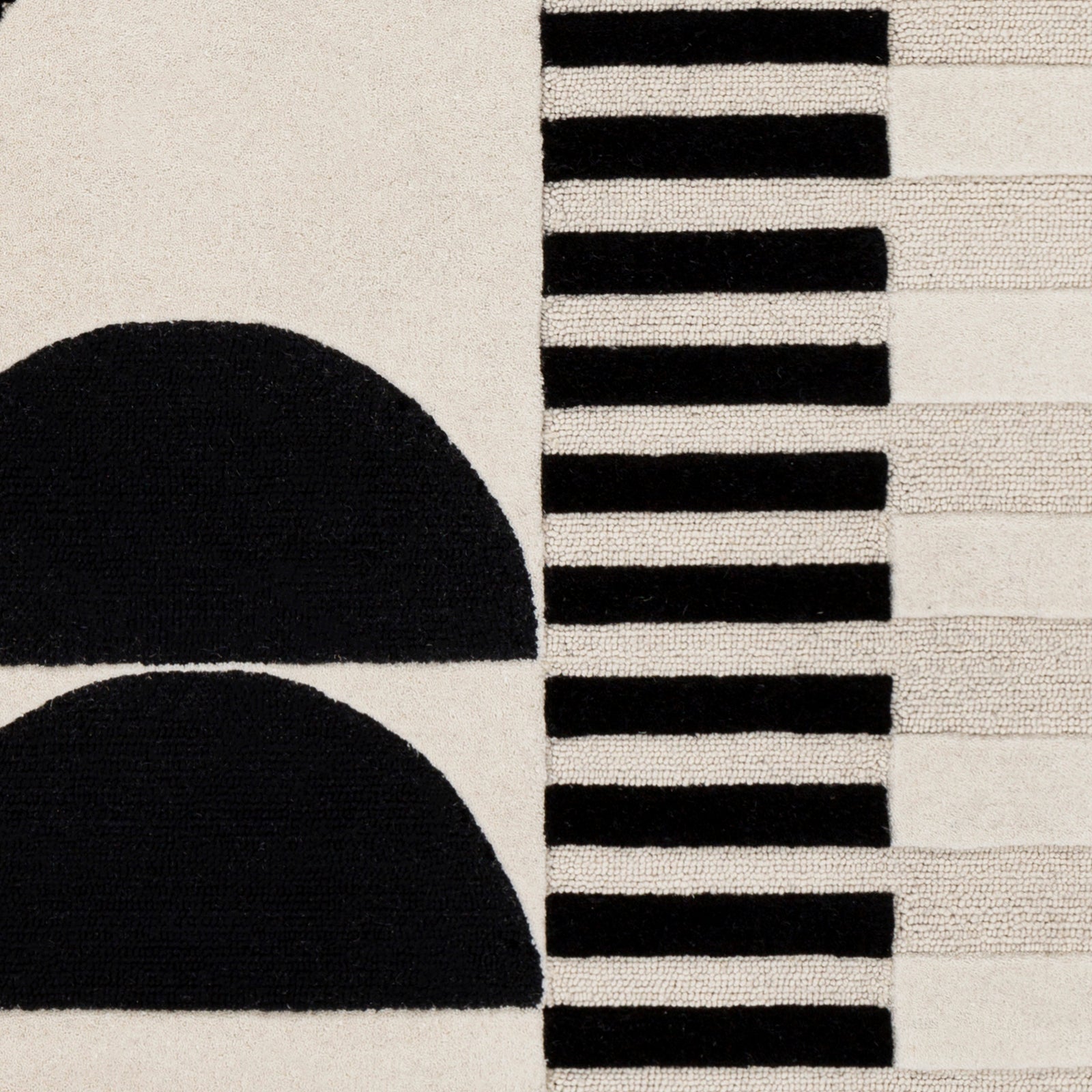 Brooklyn Modern Hand Tufted Wool Black & Cream Rug 152x229cm - colour swatch