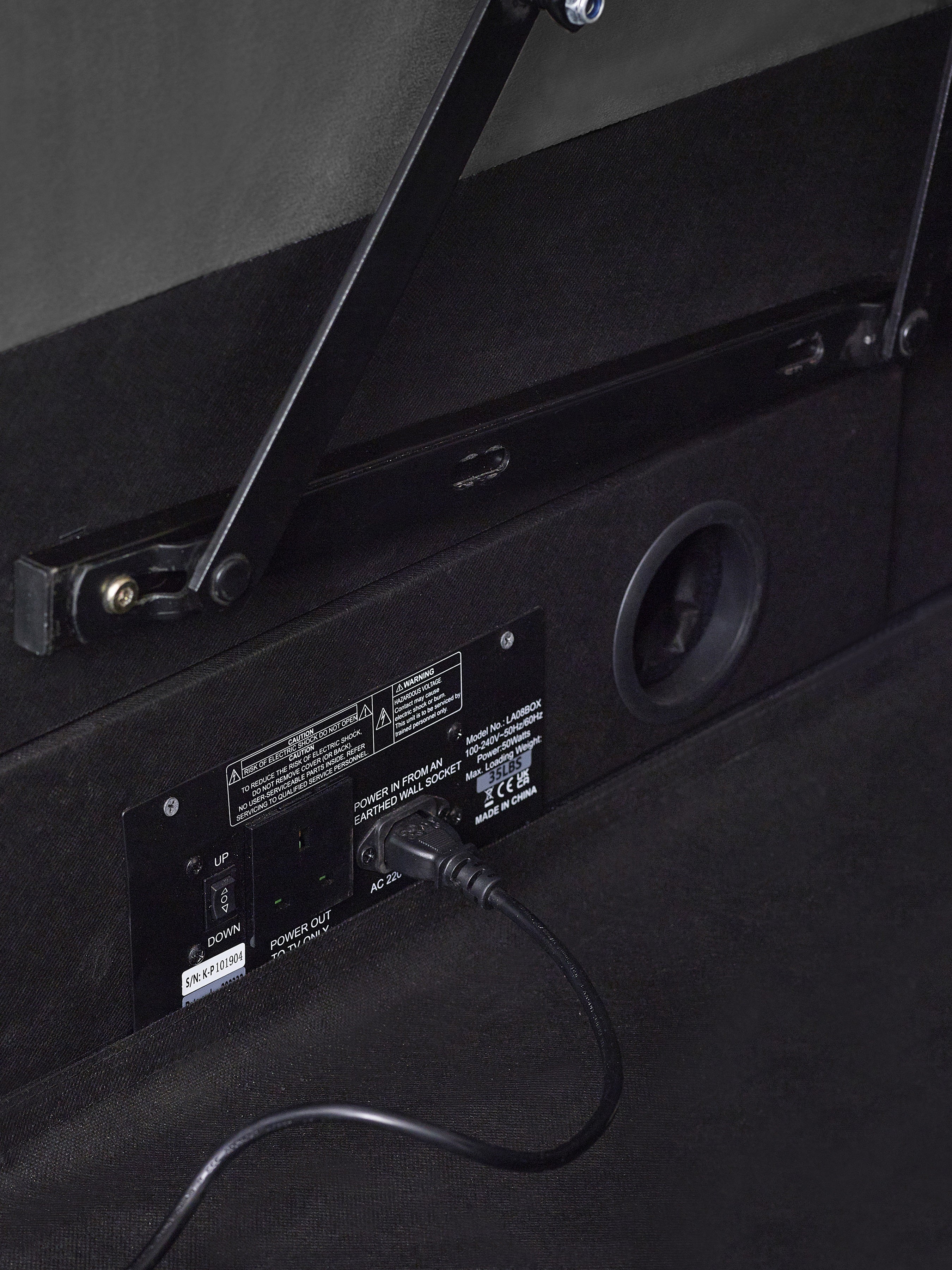 Alston Dark Grey Velvet Ottoman TV Bed Double