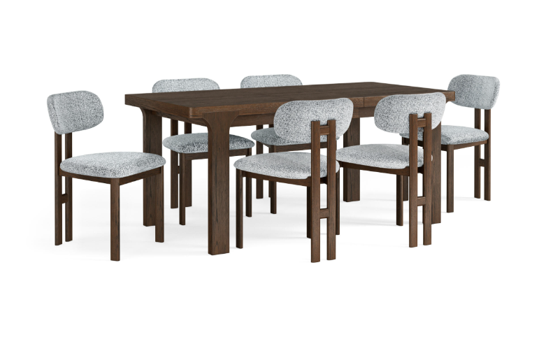 Set of 2 Dakota Brown Oak Wood Dining Chairs
