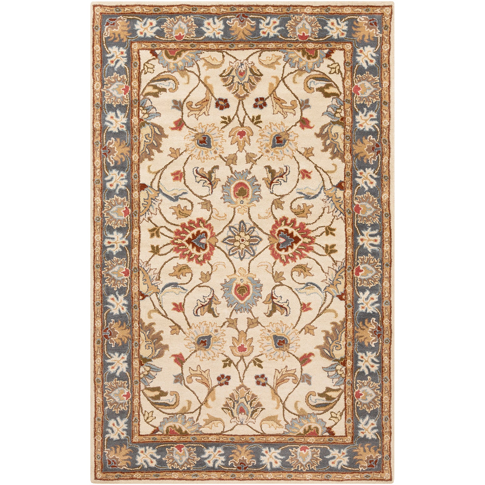 Caesar Traditional Hand Tufted Wool Brown & Dusty Sage Rug 122x183cm - product image