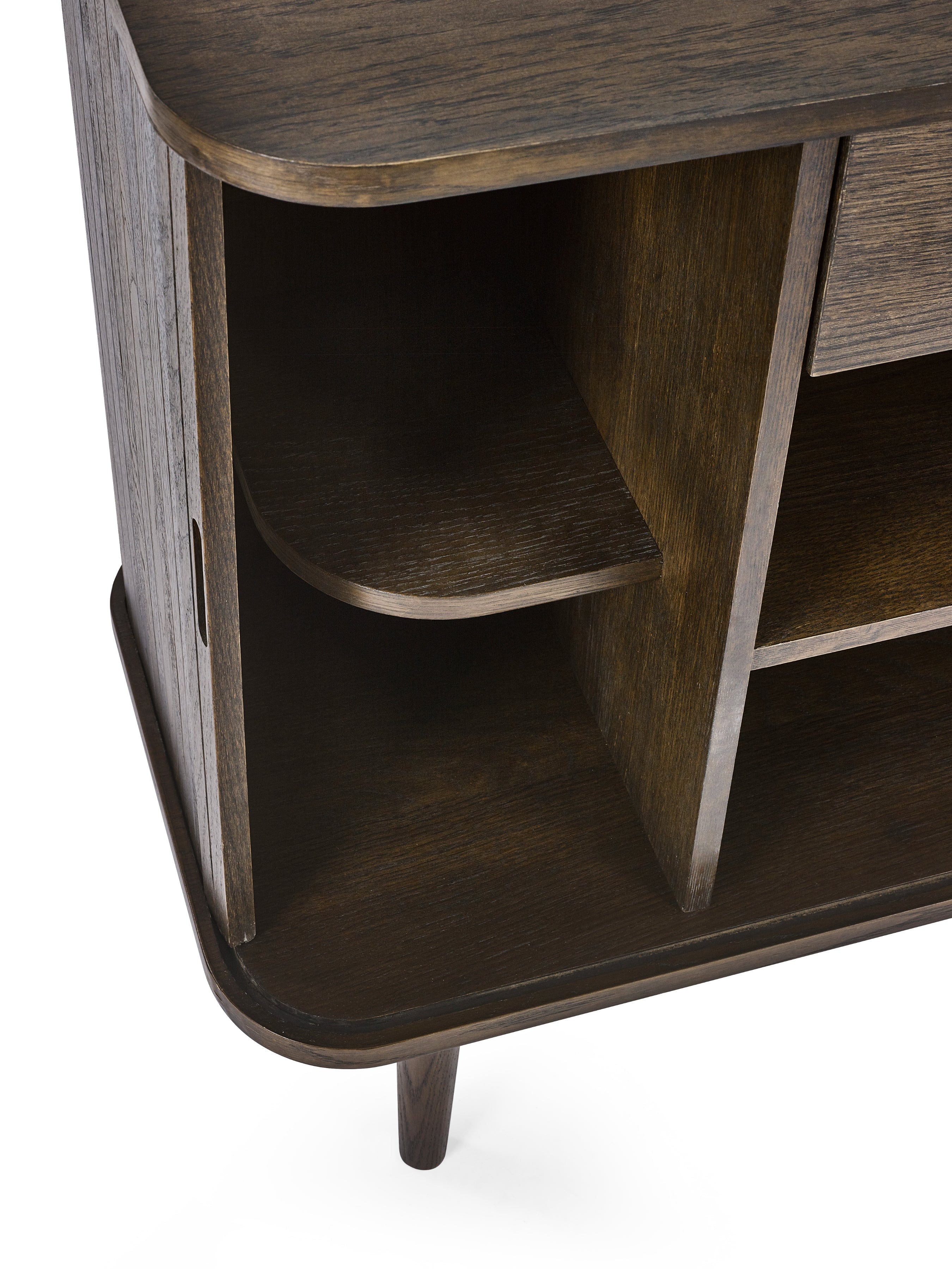 Pedra Dark Oak Wood Slatted Sideboard