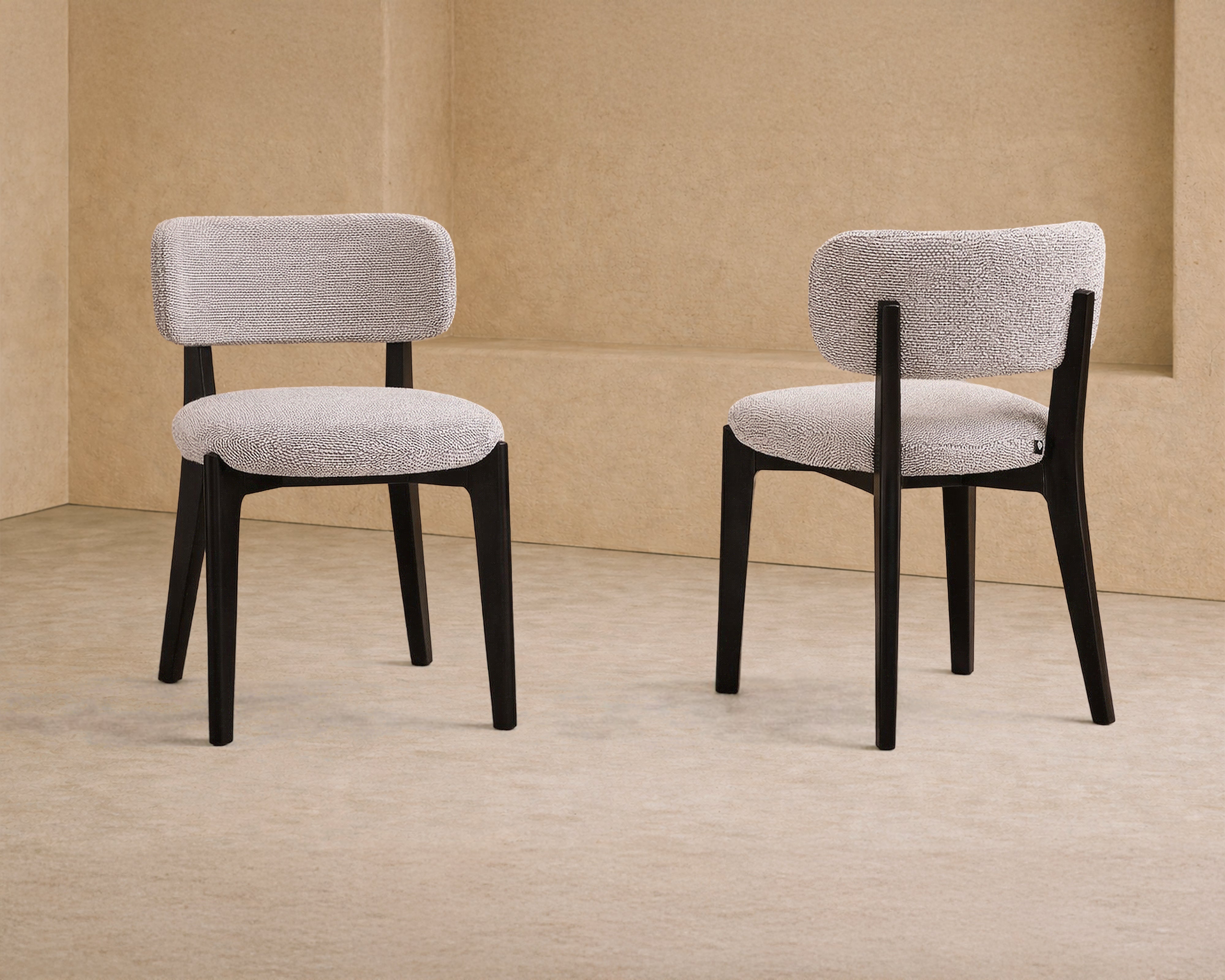 Set of 2 Collins Dining Chairs - Kelpa Textured Taupe