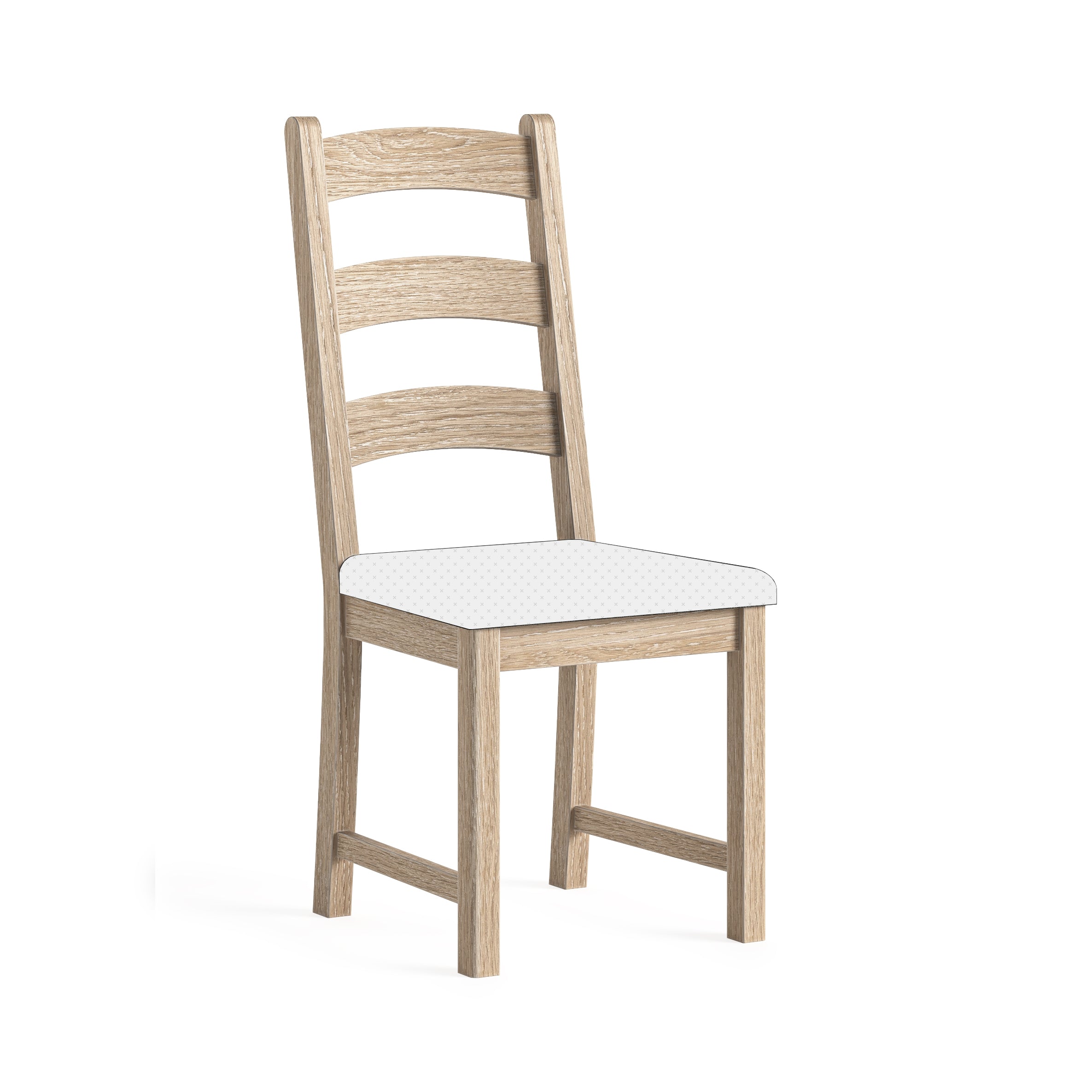 Set of 2 Jackson Whitewash Oak Wood Dining Chairs