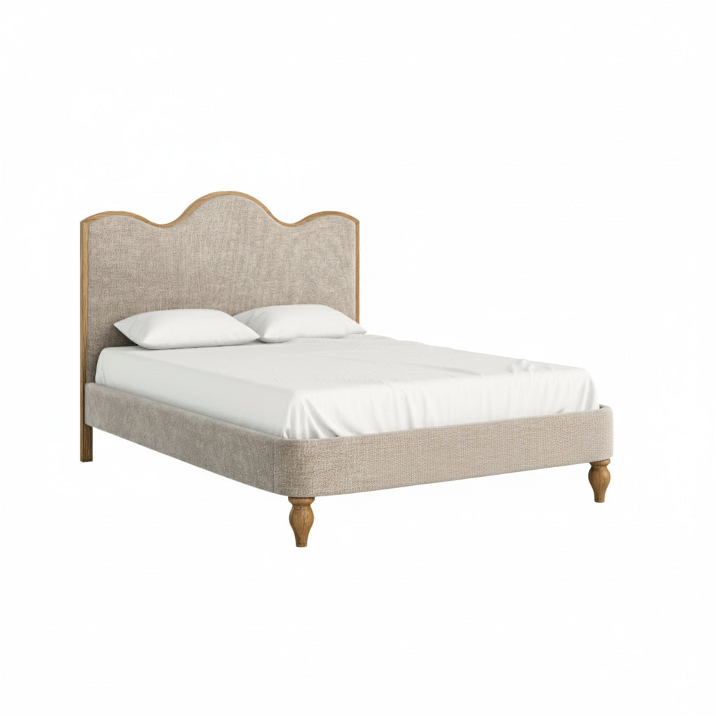 Ashcombe Oatmeal Upholstered King Size Bed