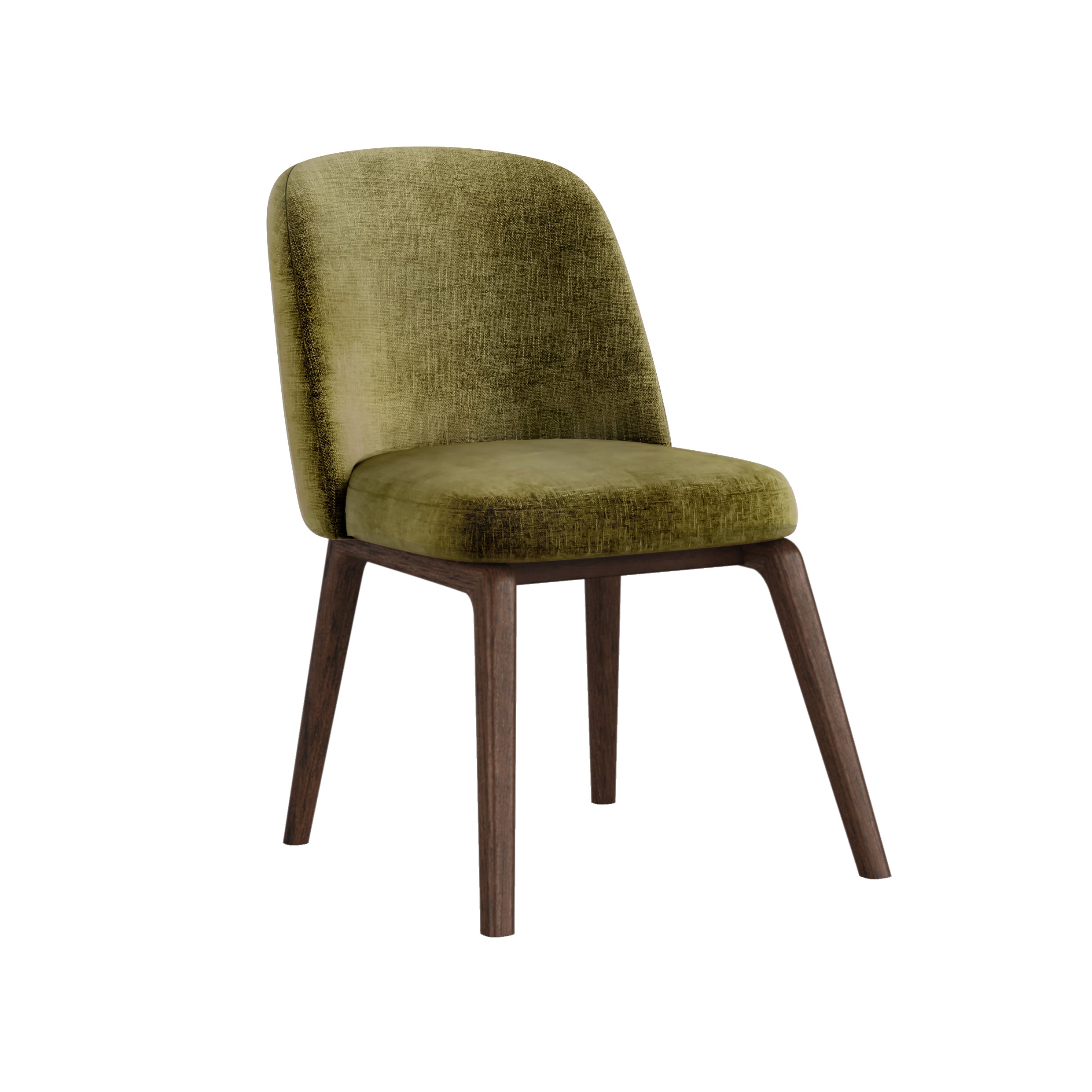 Set of 2 Elliott Olive Green Upholstered Wood Dining Chairs
