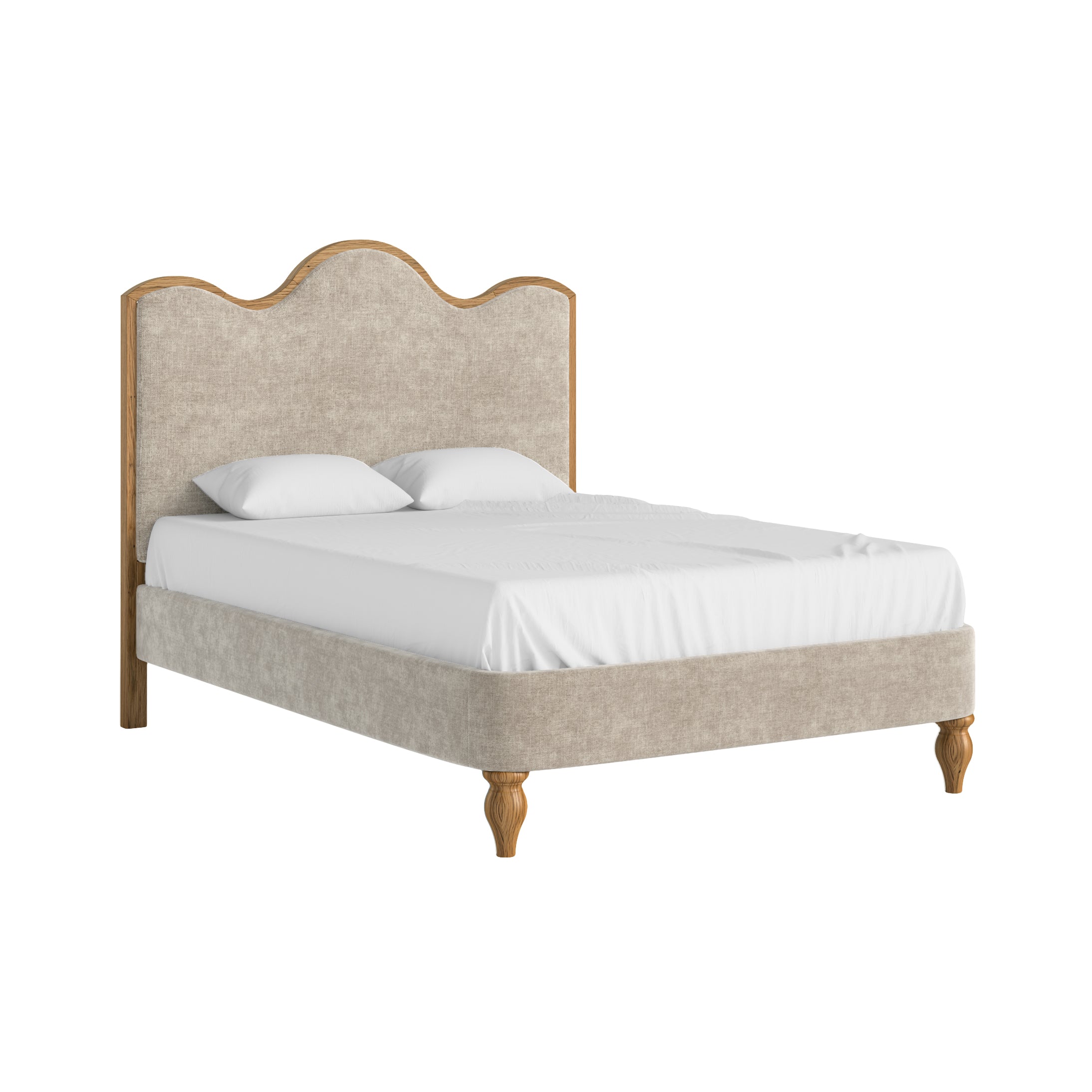 Ashcombe Oatmeal Upholstered Double Bed
