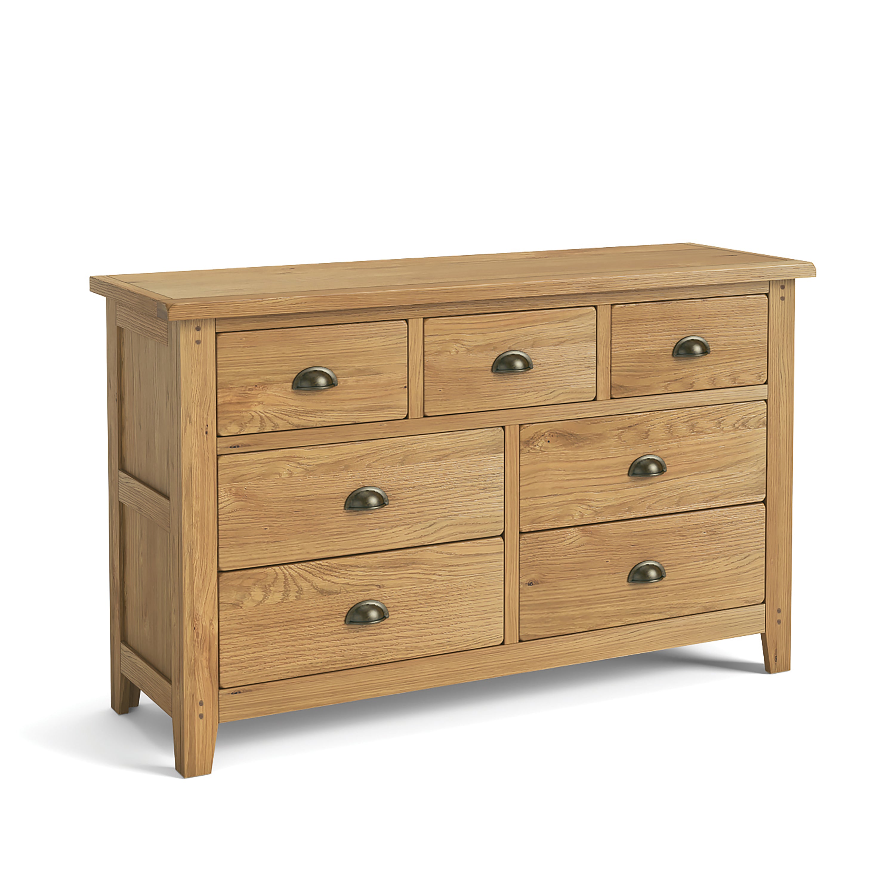 Burford Natural Oak 7 Drawer 3 over 4 Chest of Drawers
