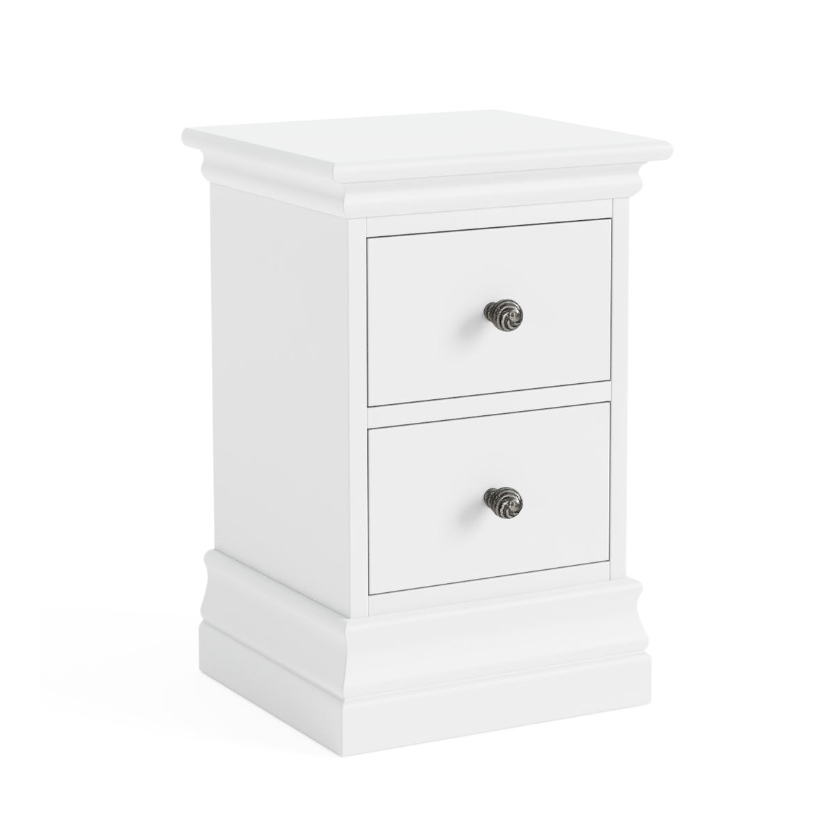 Bordeaux White Painted Wood Narrow Bedside Table