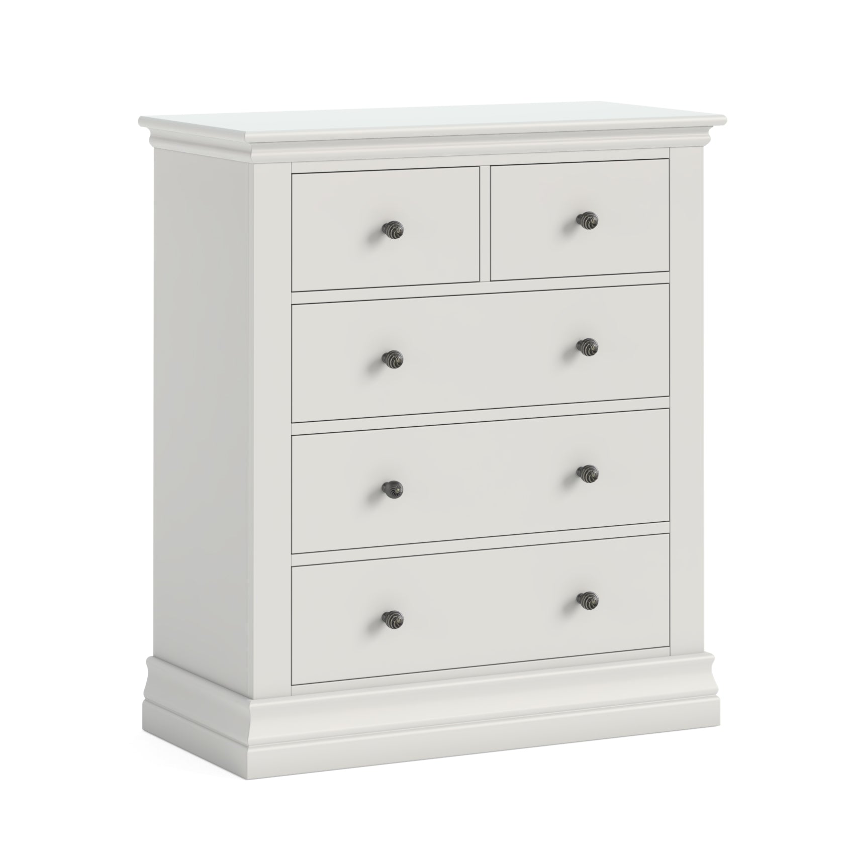 Bordeaux Cotton Painted Wood 5 Drawer 2 over 3 Chest of Drawers