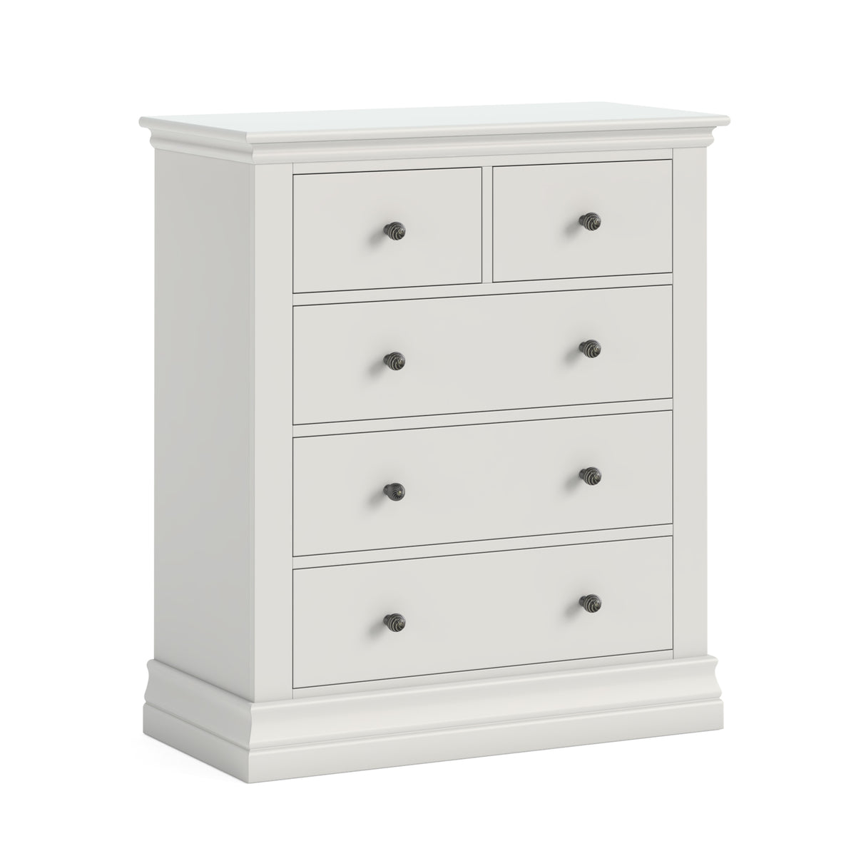 Bordeaux Cotton Painted Wood 5 Drawer 2 over 3 Chest of Drawers