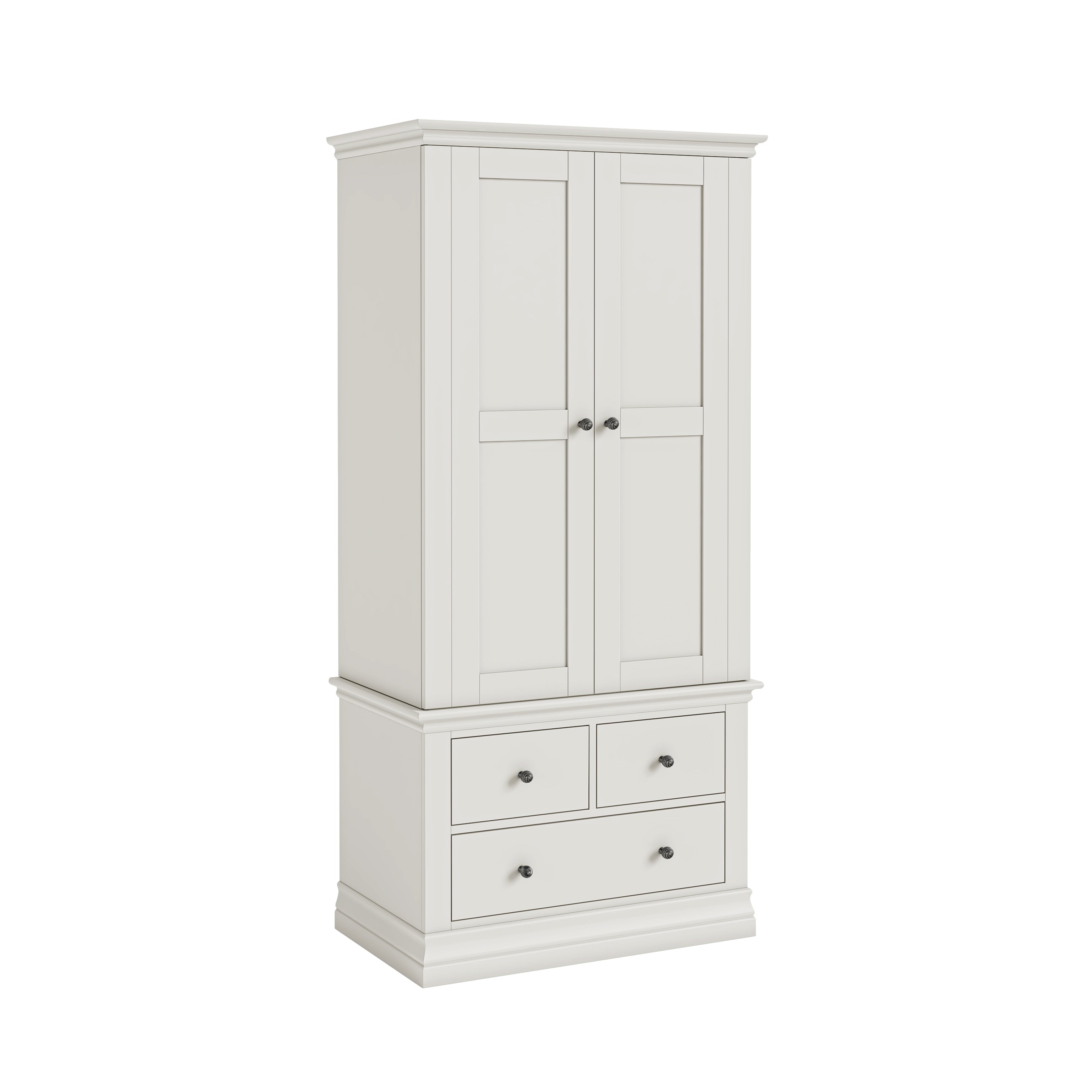 Bordeaux Cotton Painted Wood 2 Door Wardrobe
