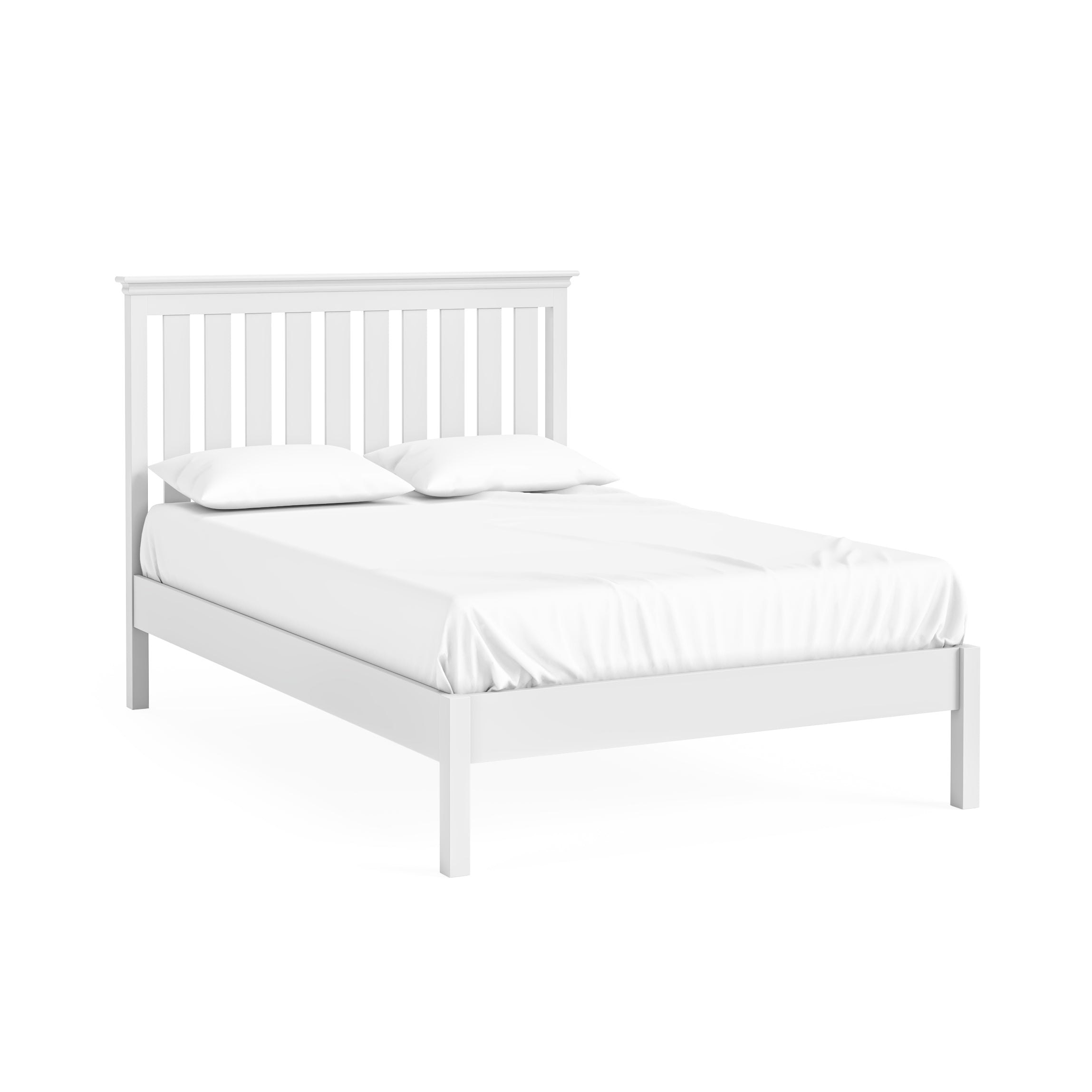 Bordeaux White Painted Wood Double Bed