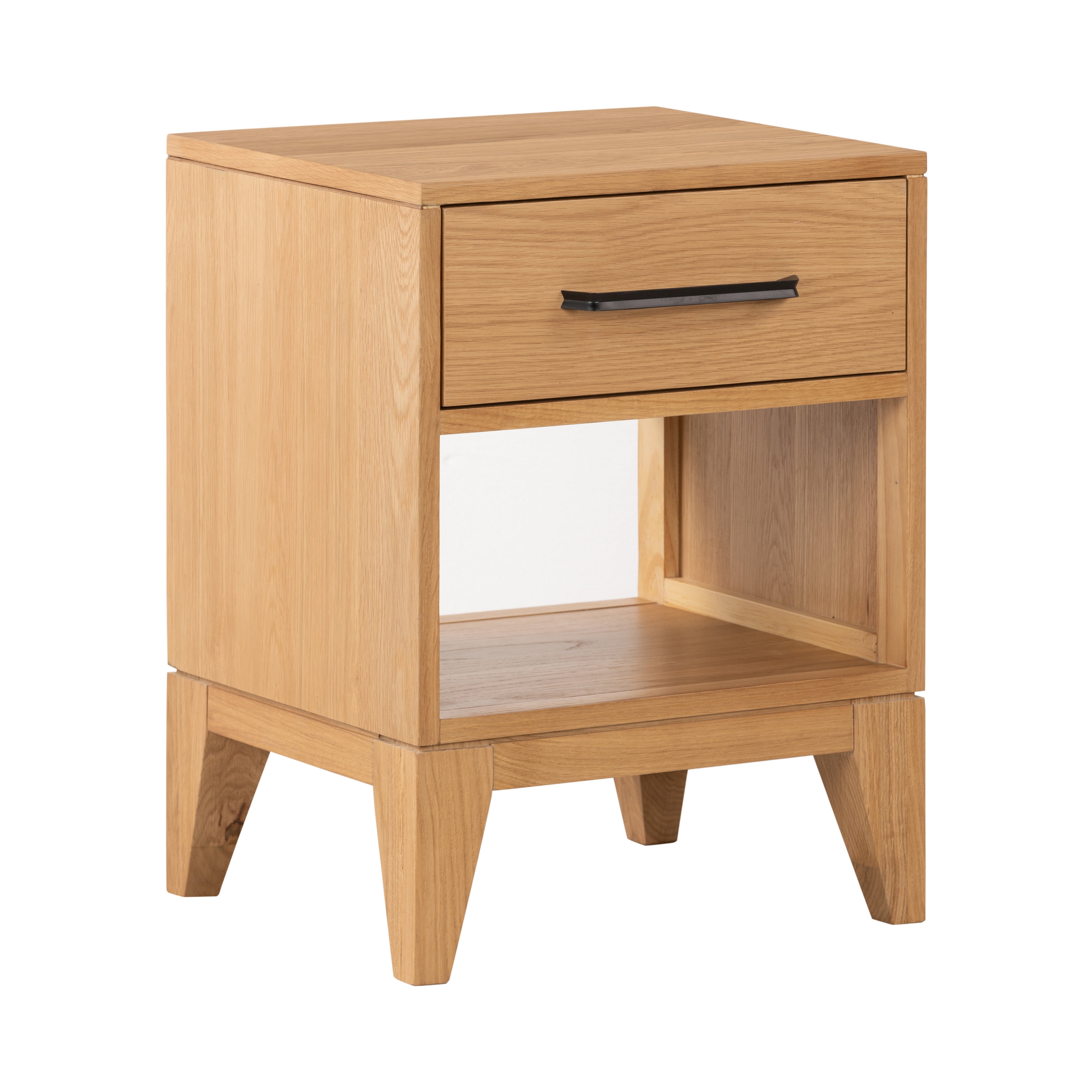 Viento Natural Oak Wood 1 Drawer Bedside Table
