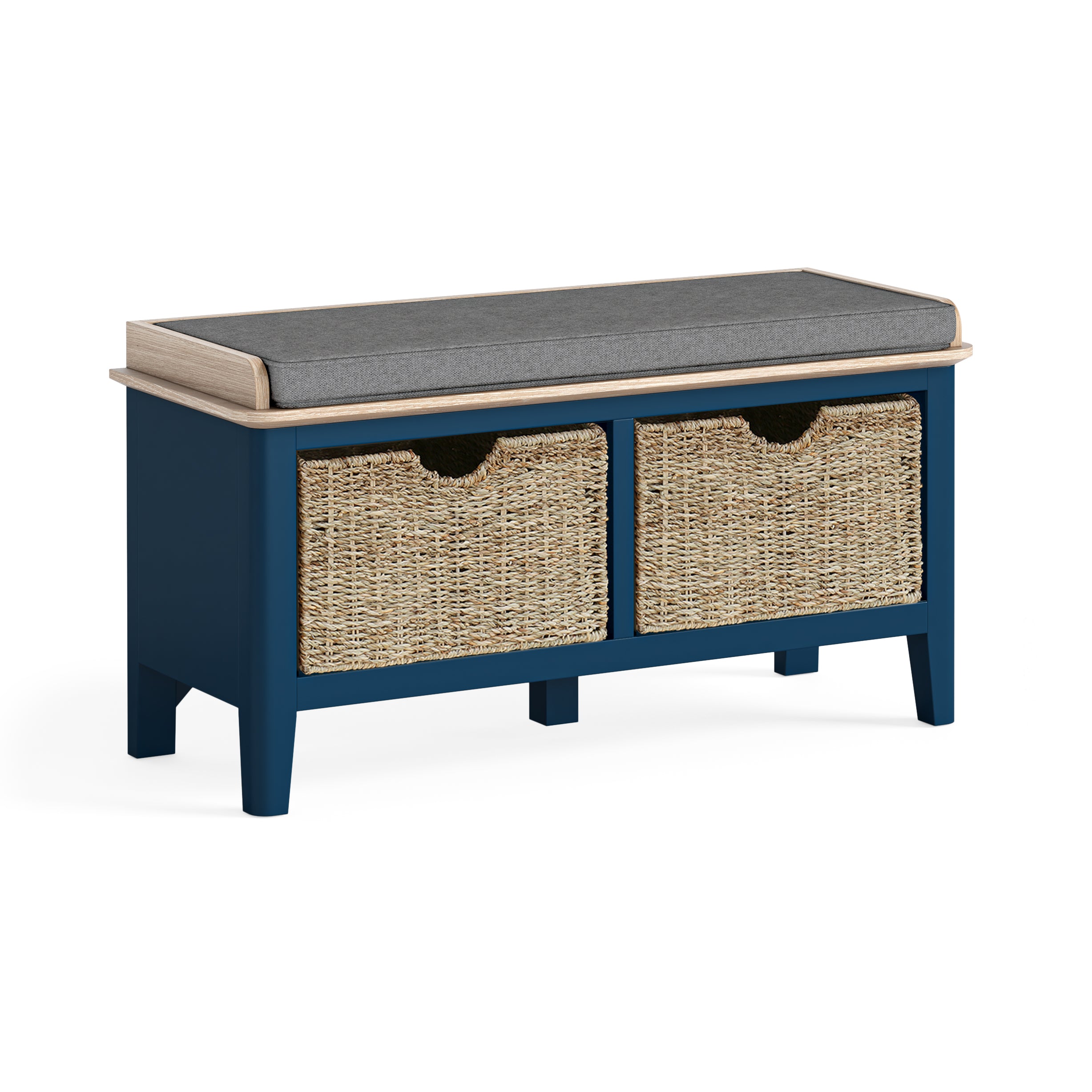 Marlow Navy Blue Painted Wood Storage Bench