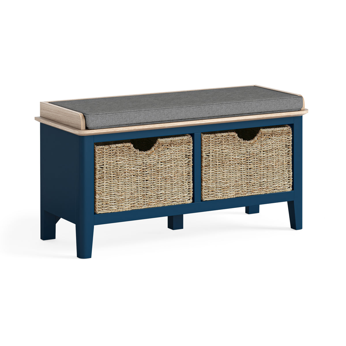 Marlow Navy Blue Painted Wood Storage Bench