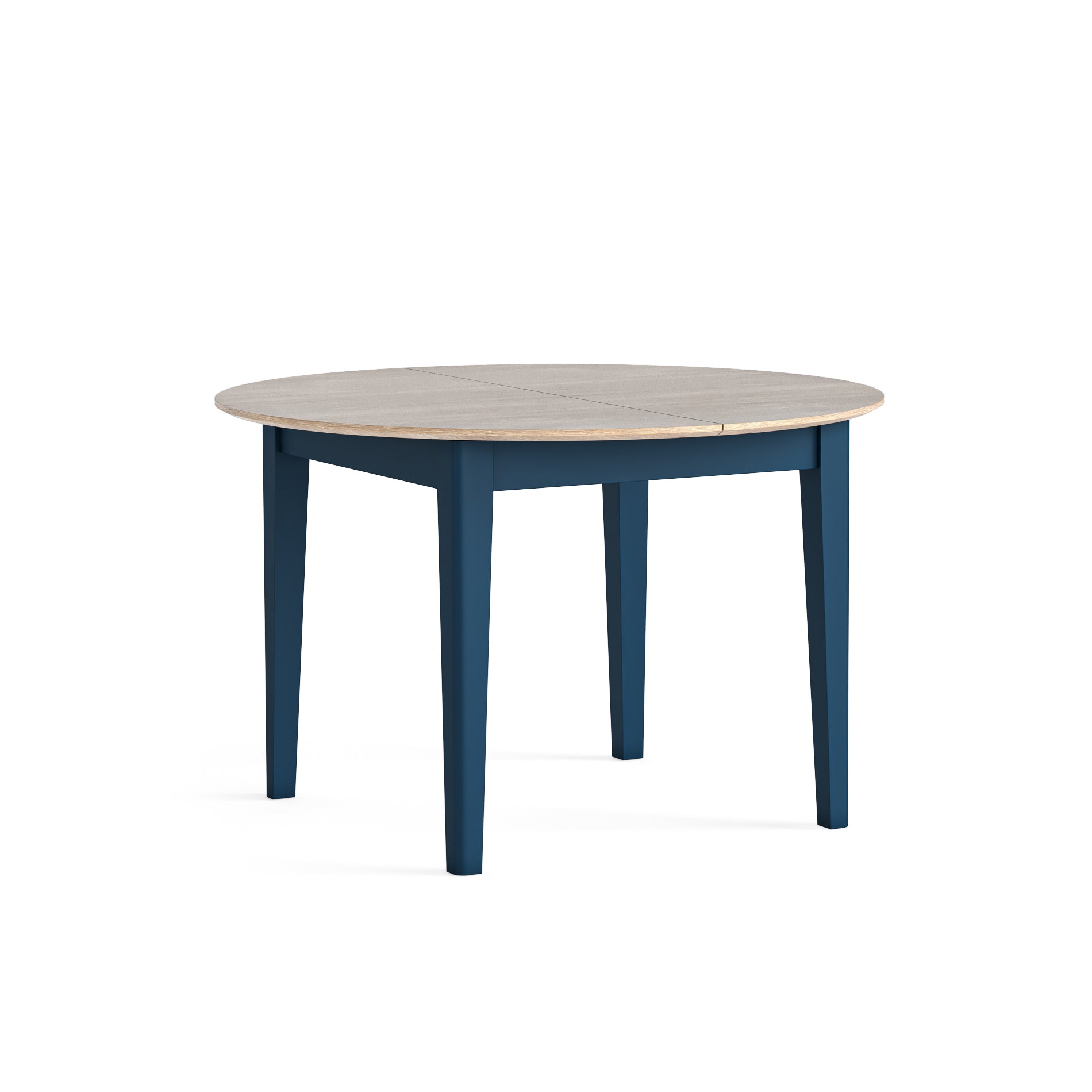 Marlow Navy Blue Painted Wood Round Extending 120–155cm Dining Table