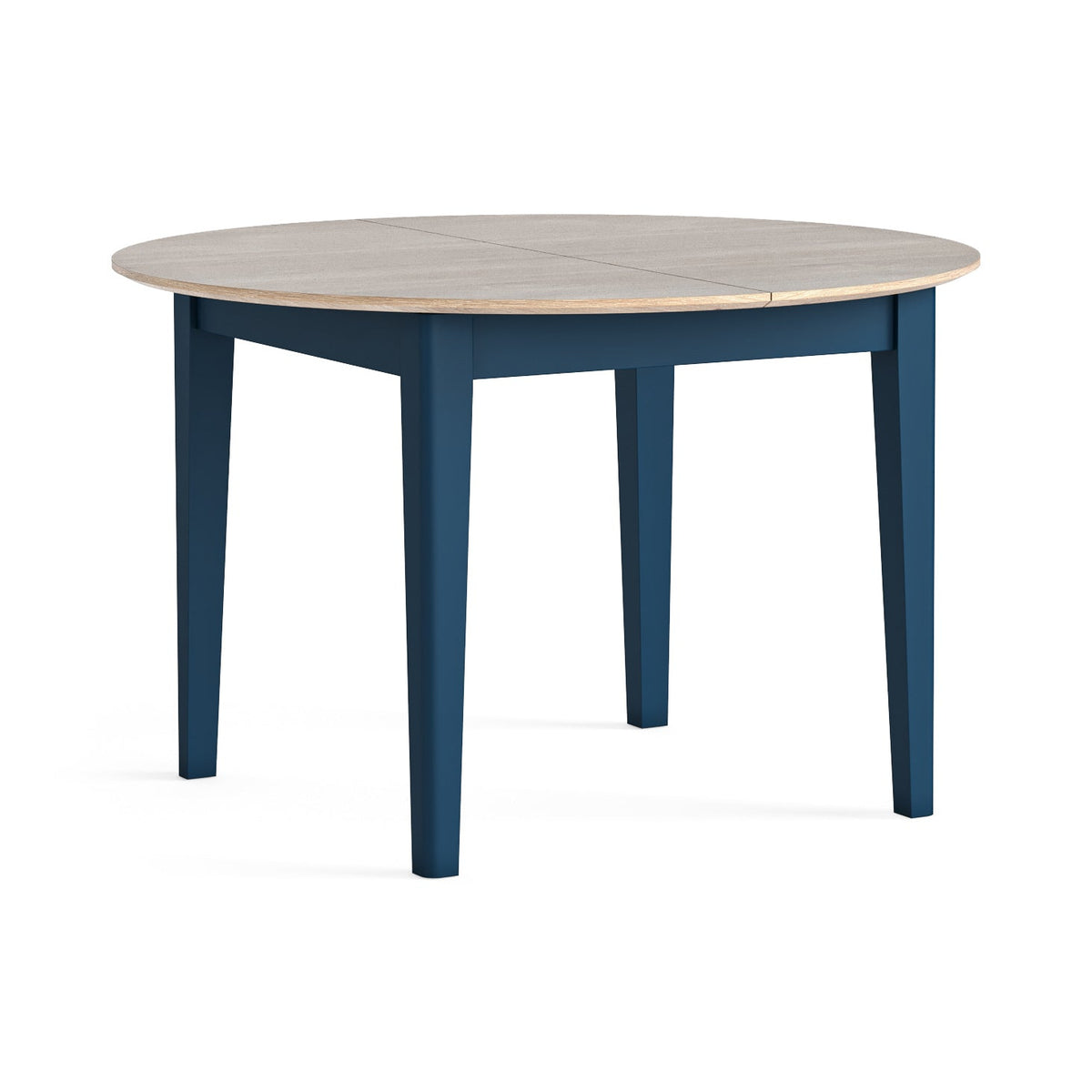 Marlow Navy Blue Painted Wood Round Extending 120–155cm Dining Table