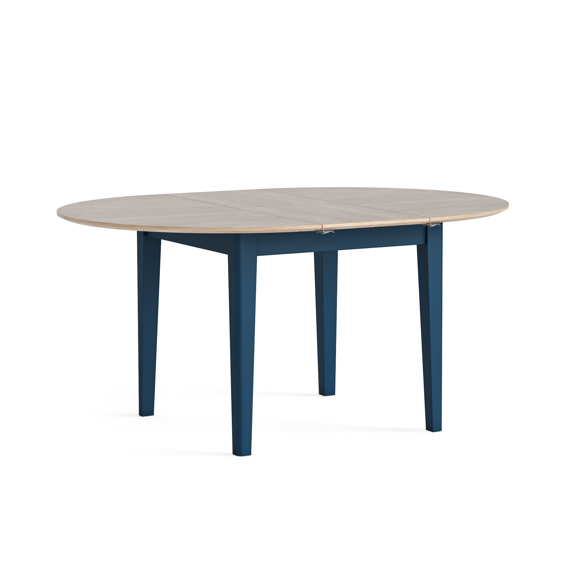 Marlow Navy Blue Painted Wood Round Extending 120–155cm Dining Table