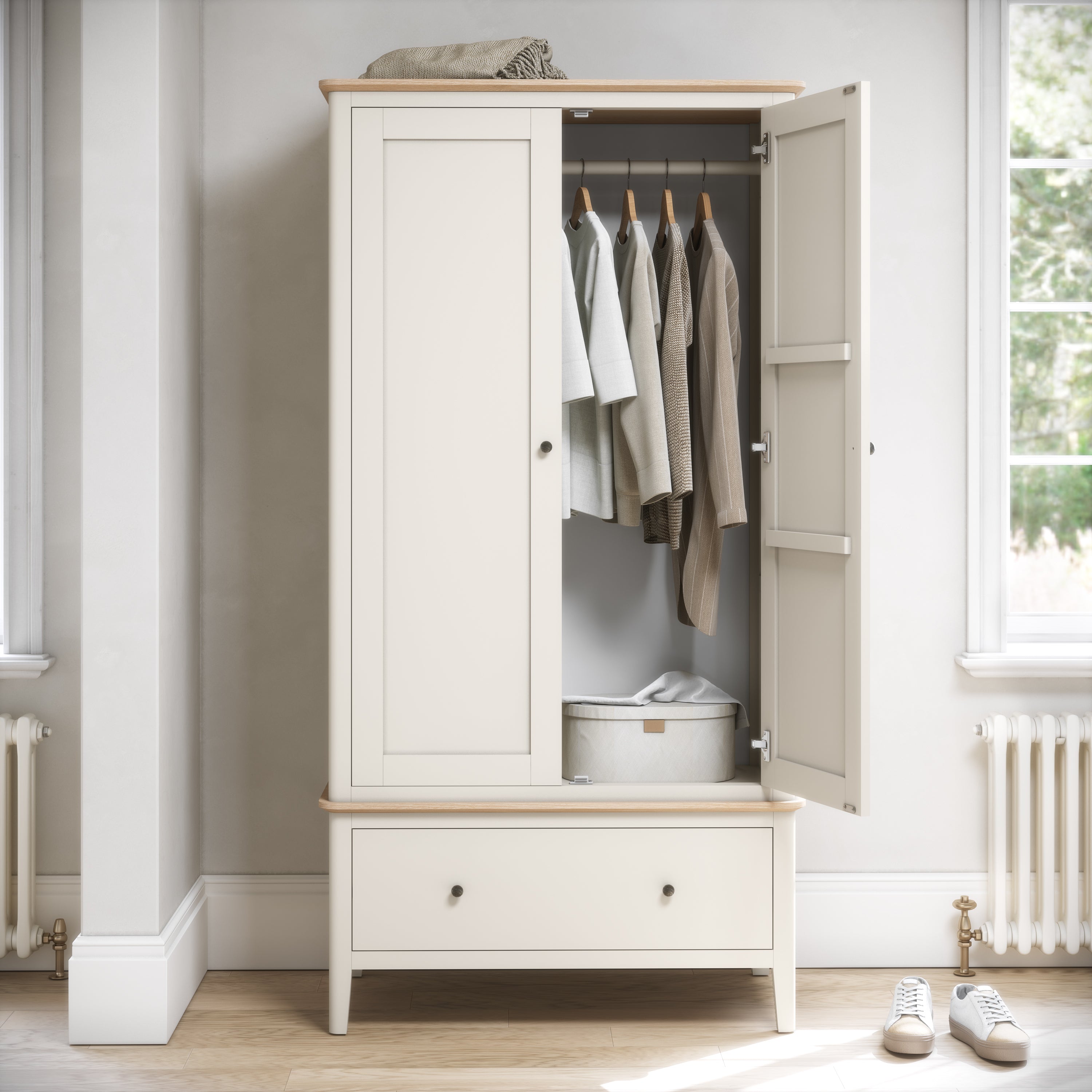 Marlow Coconut Milk 2 Door Wardrobe