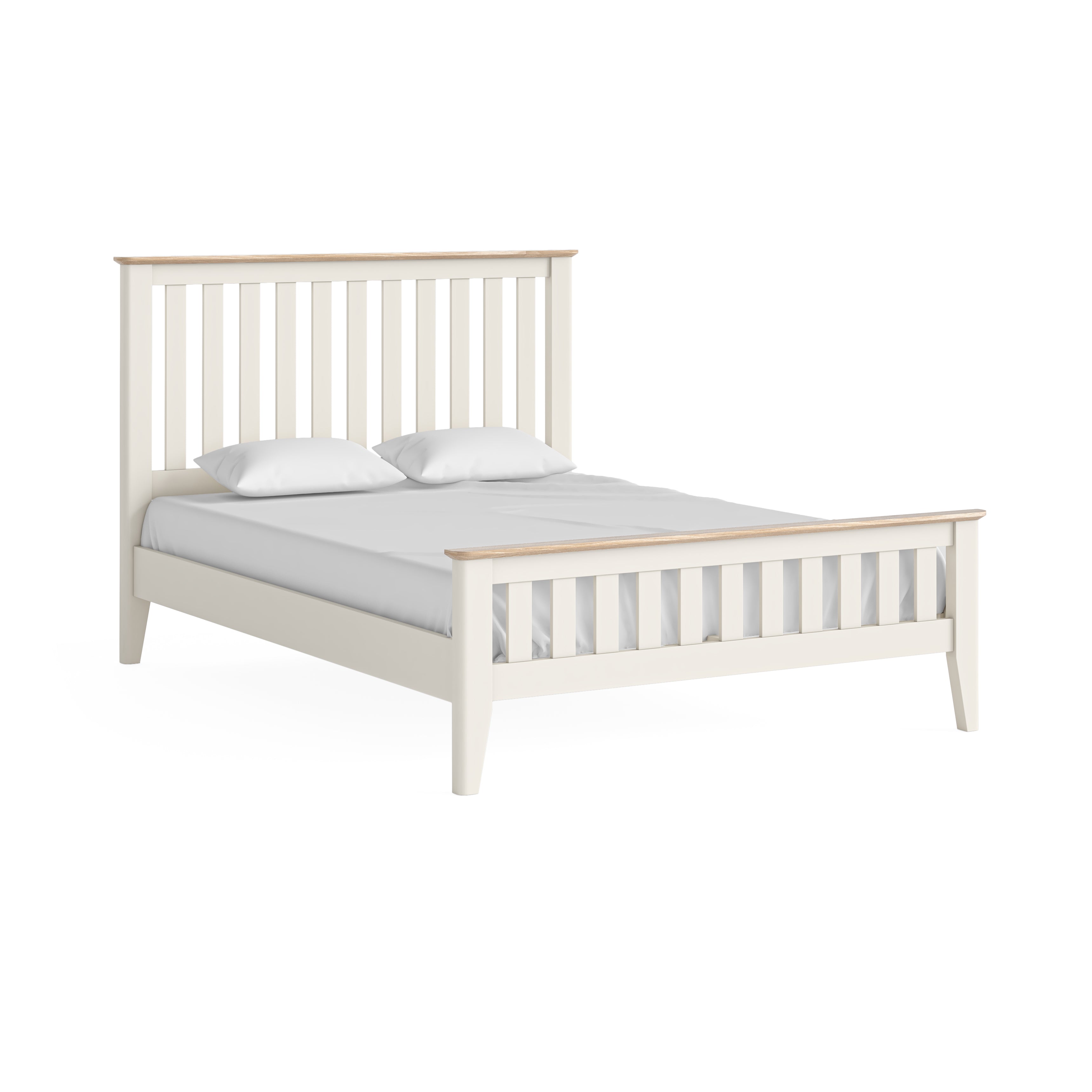 Marlow Coconut Milk Double Slatted Bed