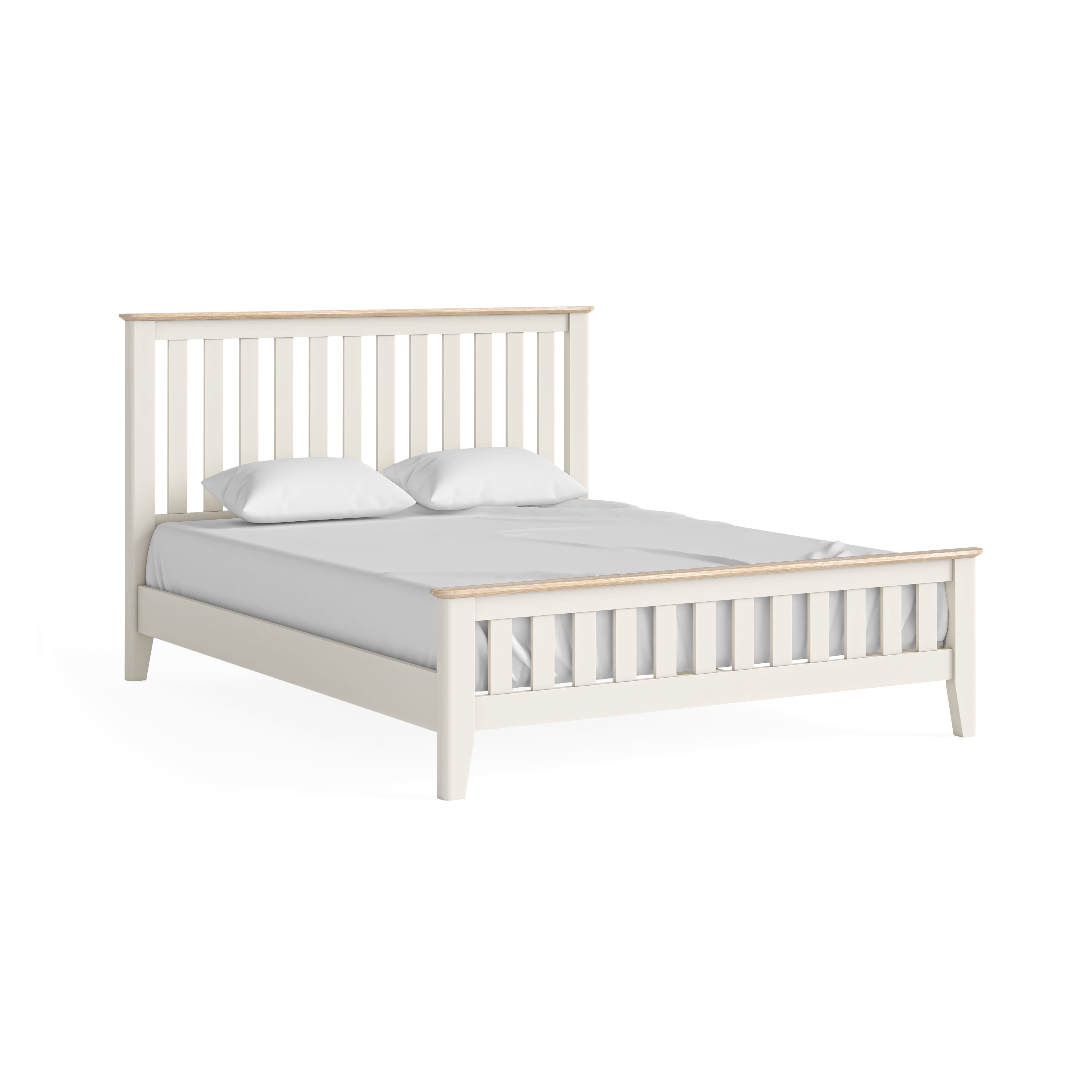 Marlow Coconut Milk King Size Slatted Bed