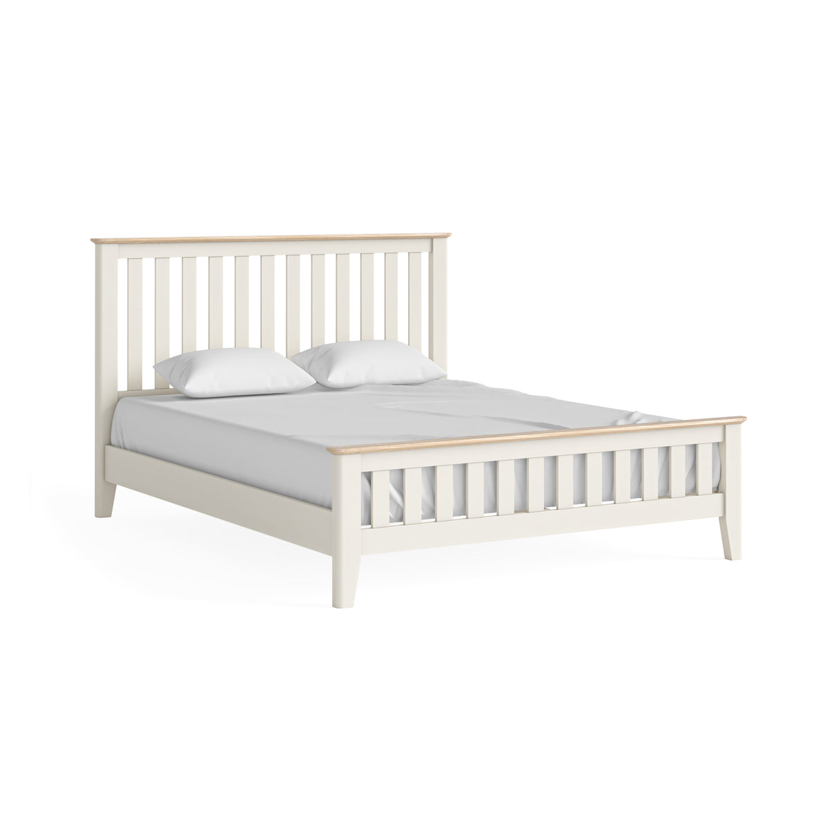 Marlow Coconut Milk King Size Slatted Bed