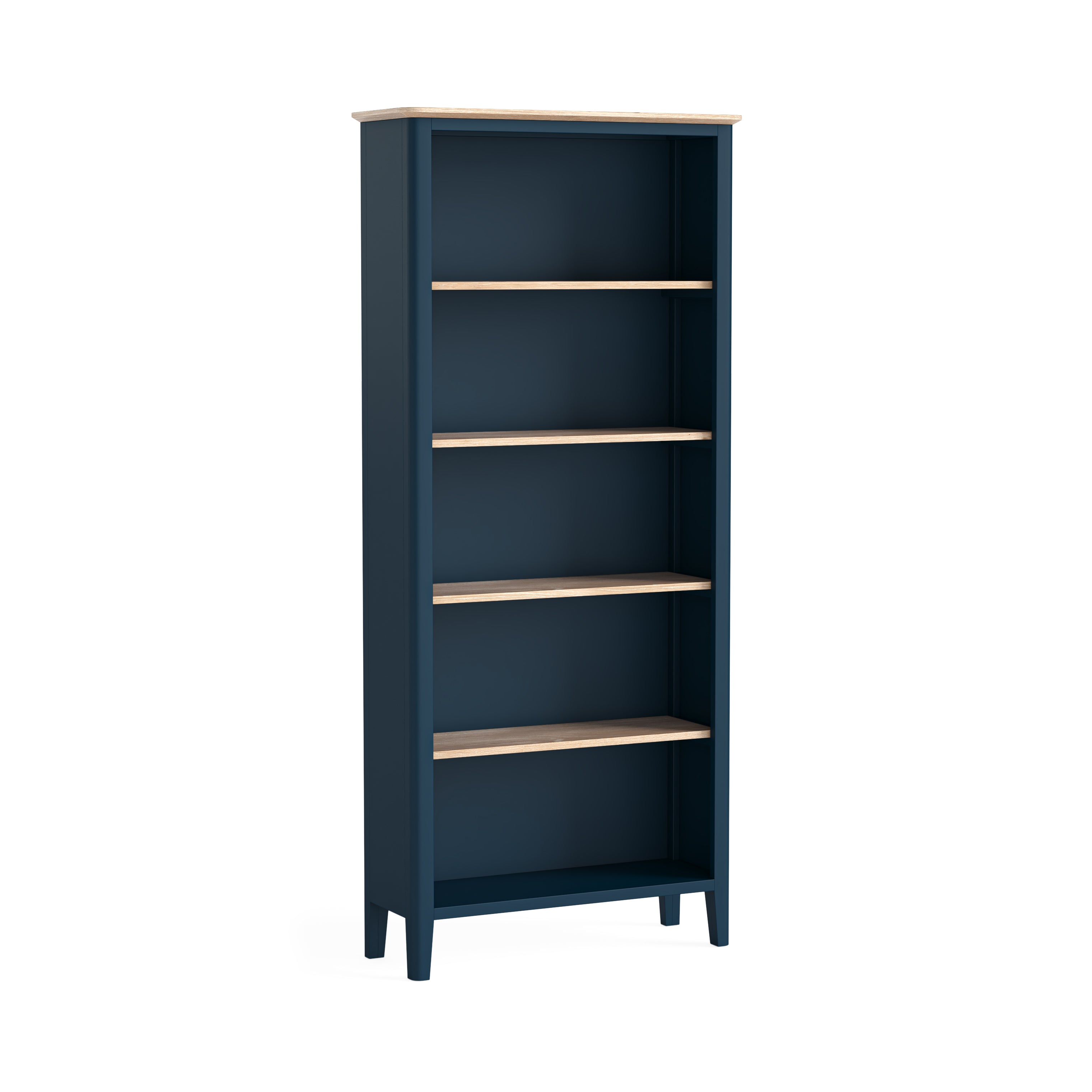 Marlow Navy Blue Painted Wood Large Bookcase