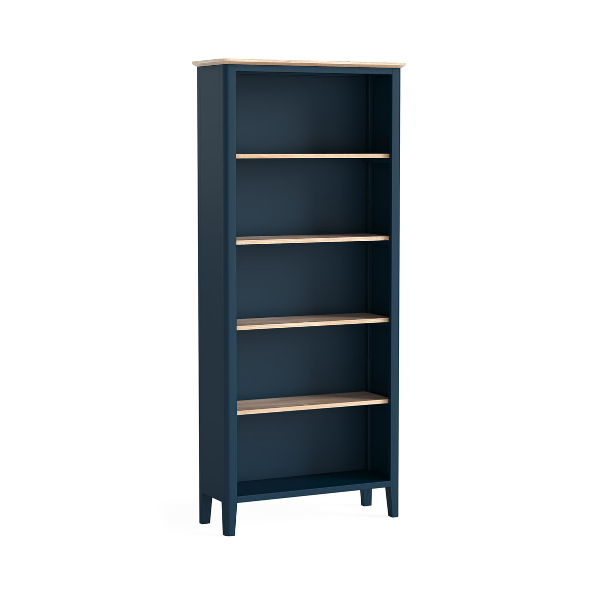 Marlow Navy Blue Painted Wood Large Bookcase
