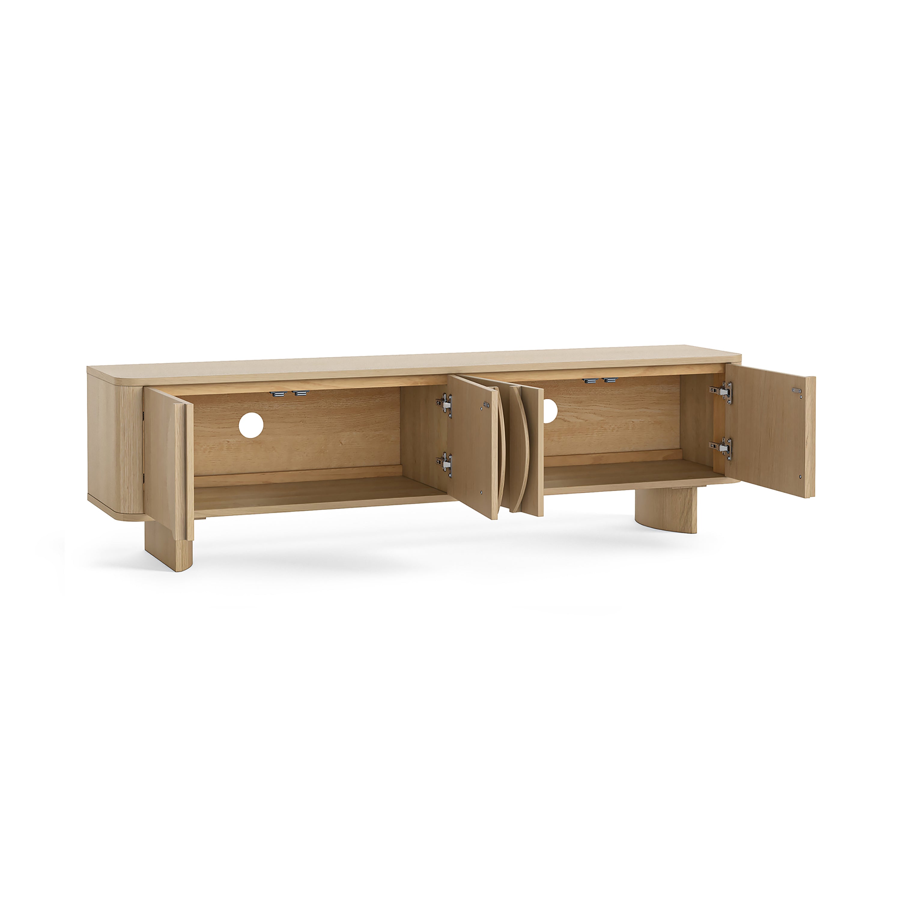 Hadley Light Oak Wood 180cm Large Media TV Unit