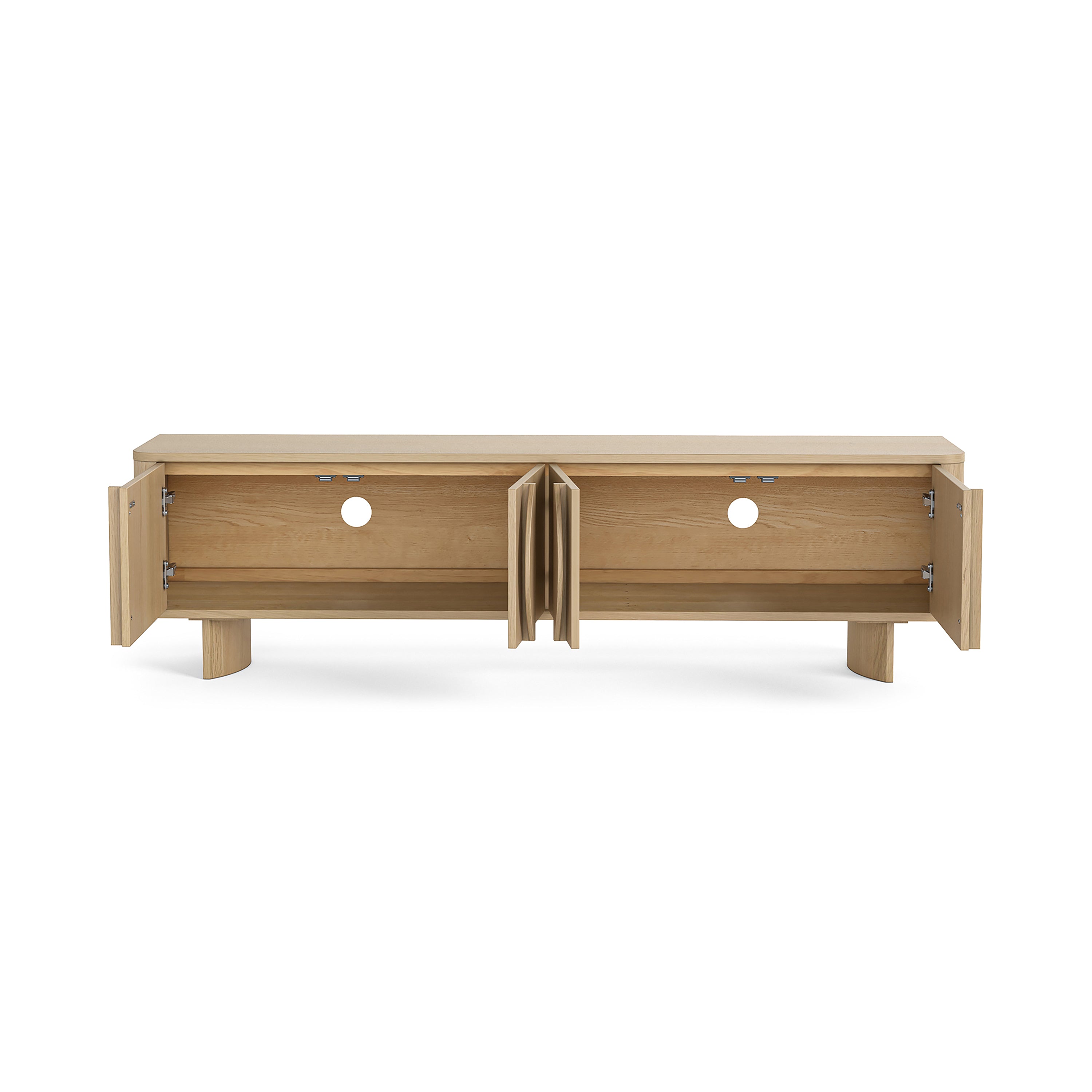 Hadley Light Oak Wood 180cm Large Media TV Unit