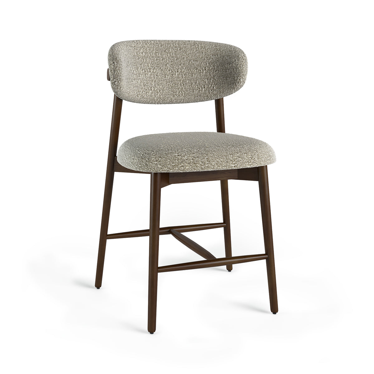 Set of 2 Hayes Moss Green Boucle Bar Stools
